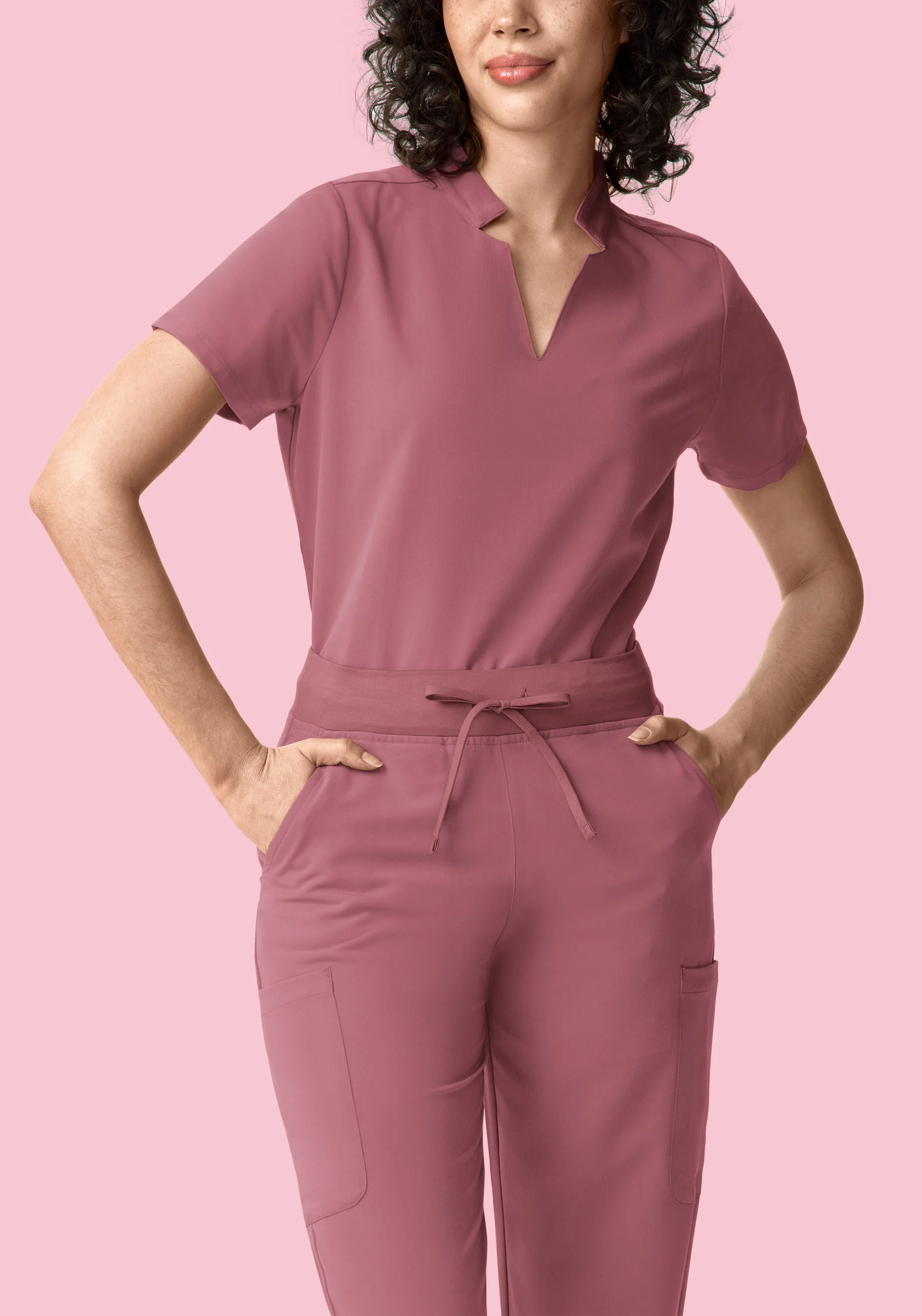 11 Pocket High Waisted Cargos Mauve - Image 3