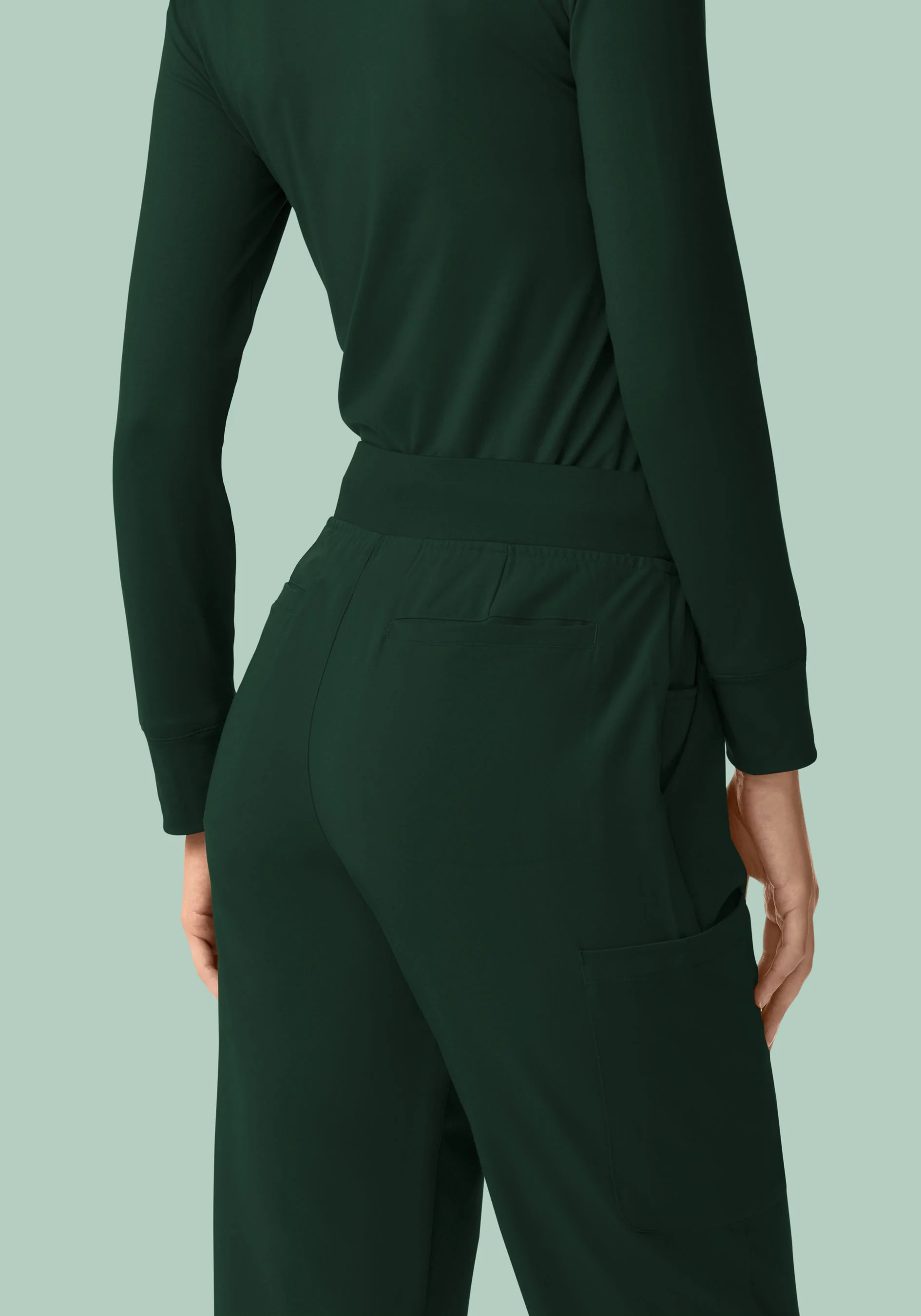 11 Pocket High Waisted Cargos Midnight Green - Image 6