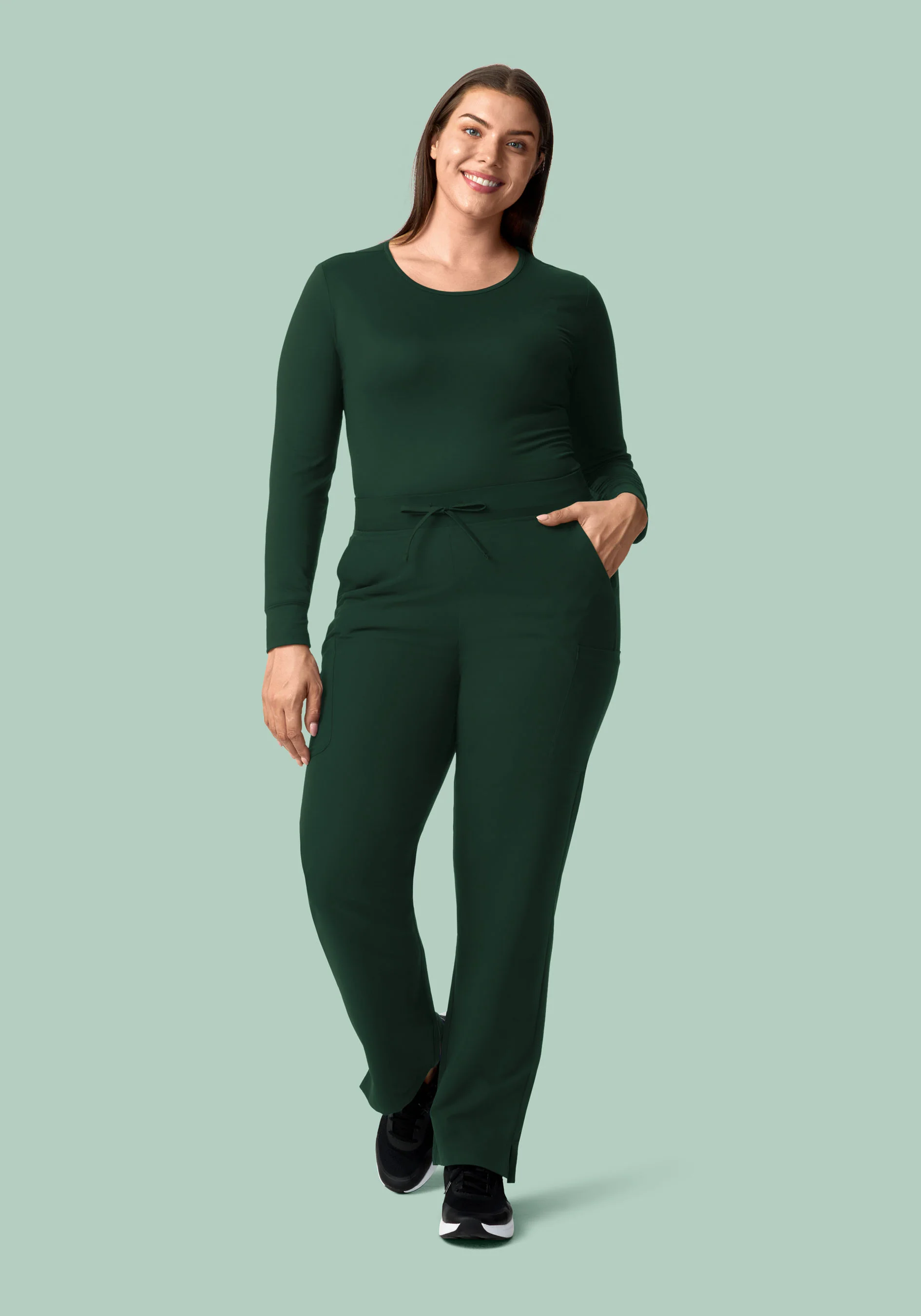 11 Pocket High Waisted Cargos Midnight Green - Image 9
