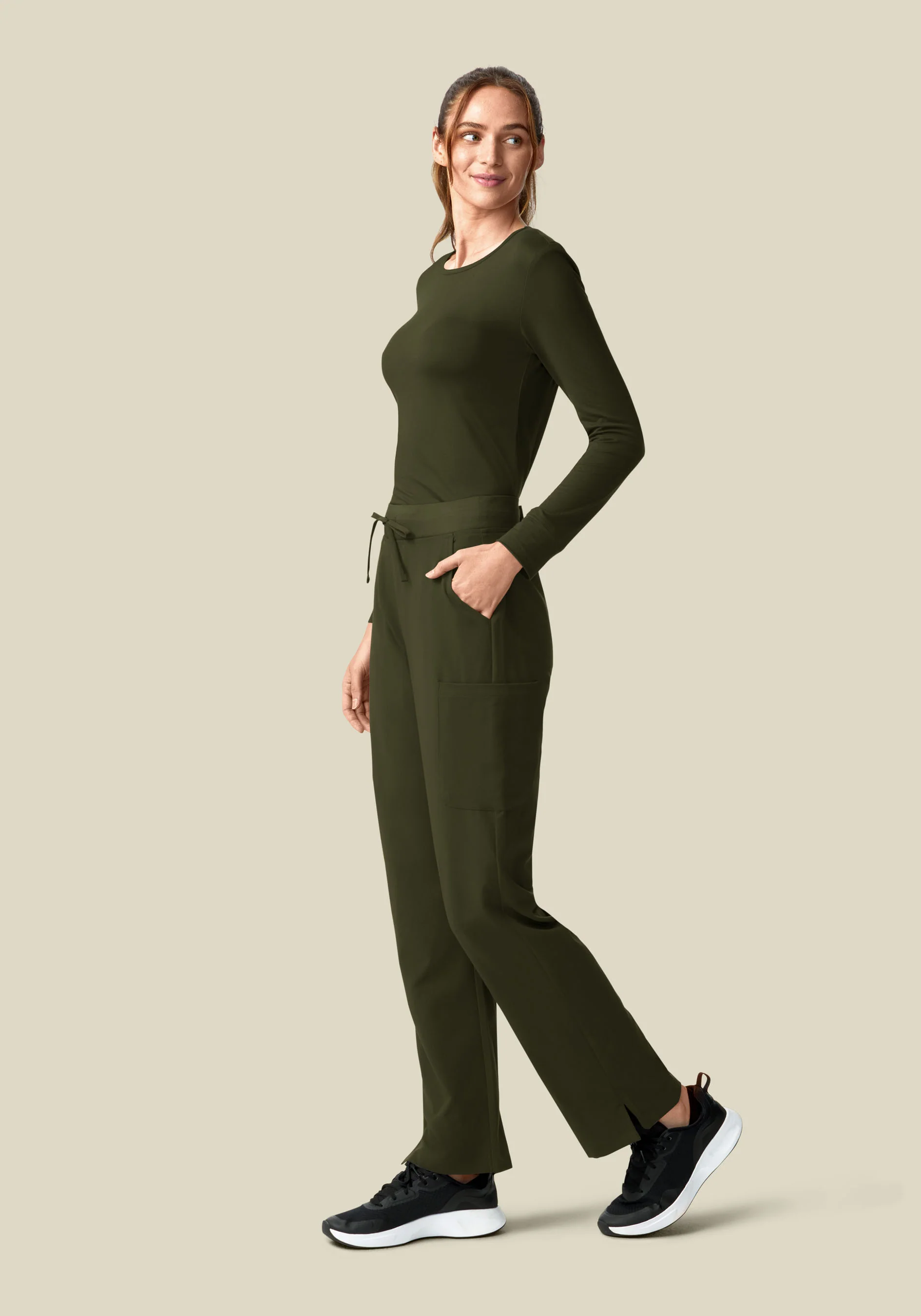 11 Pocket High Waisted Cargos Olive - Image 2