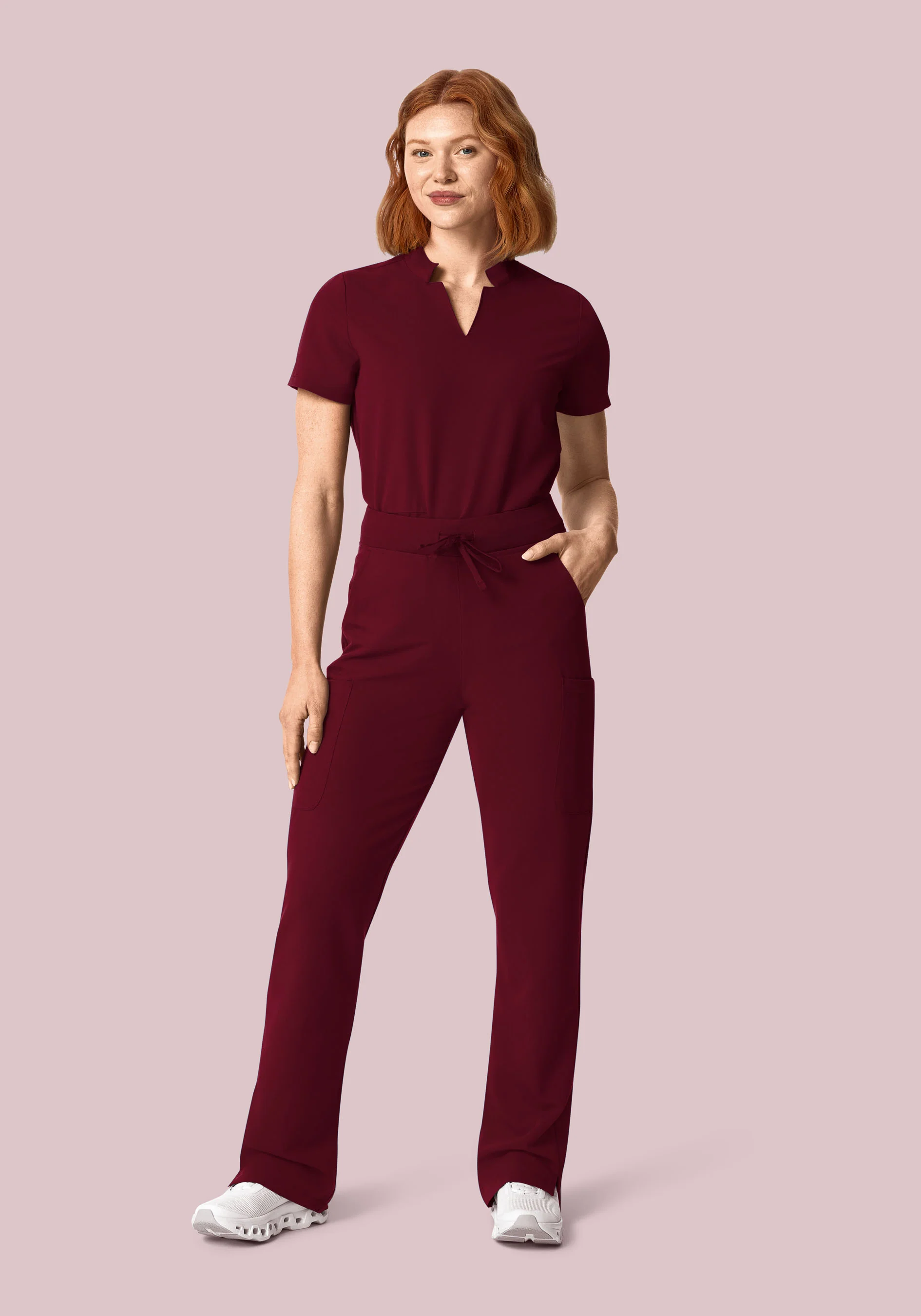 11 Pocket High Waisted Cargos Wine - Image 2