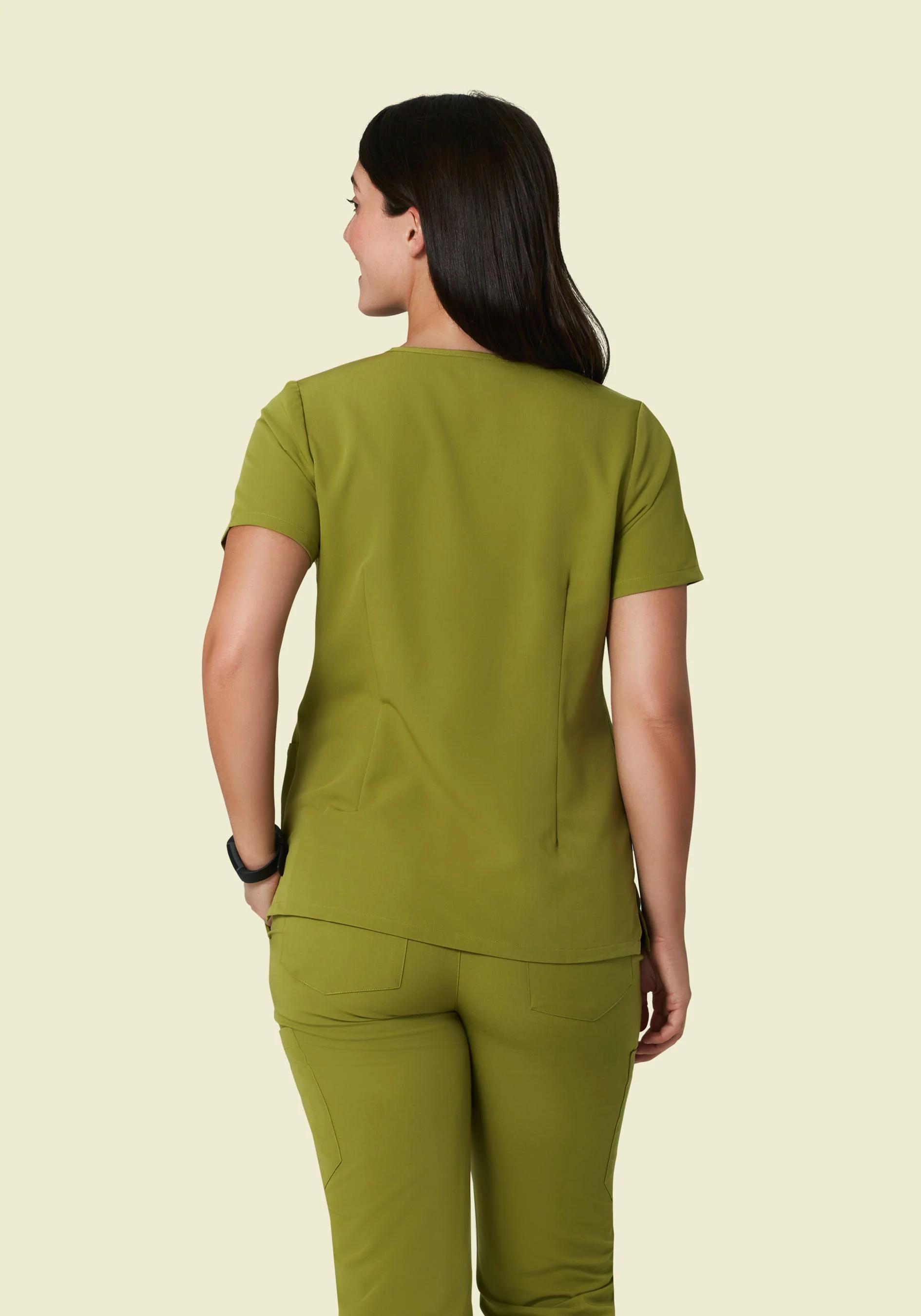 5 Pocket Notch Neck Top Avocado - Image 3