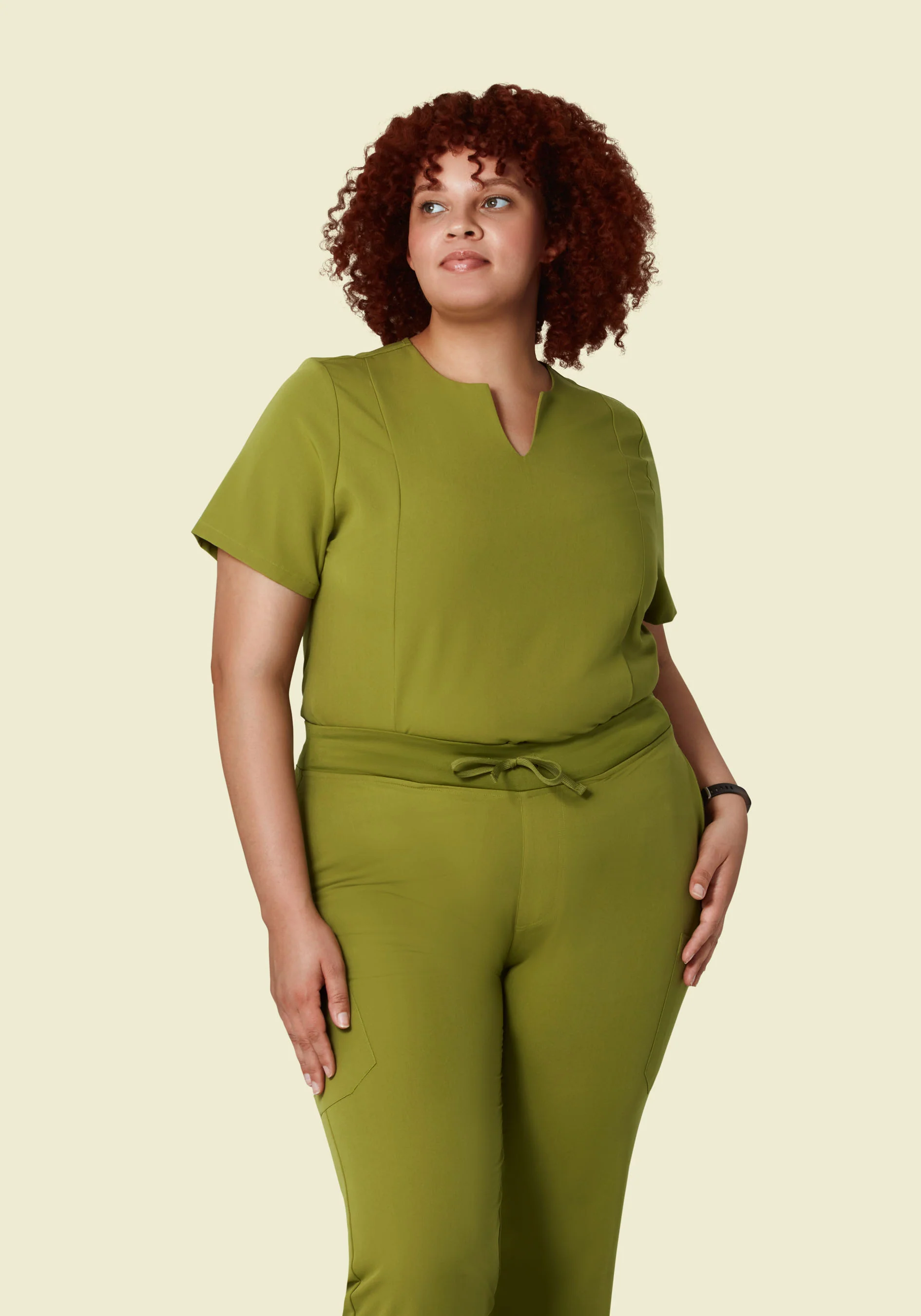 5 Pocket Notch Neck Top Avocado - Image 5