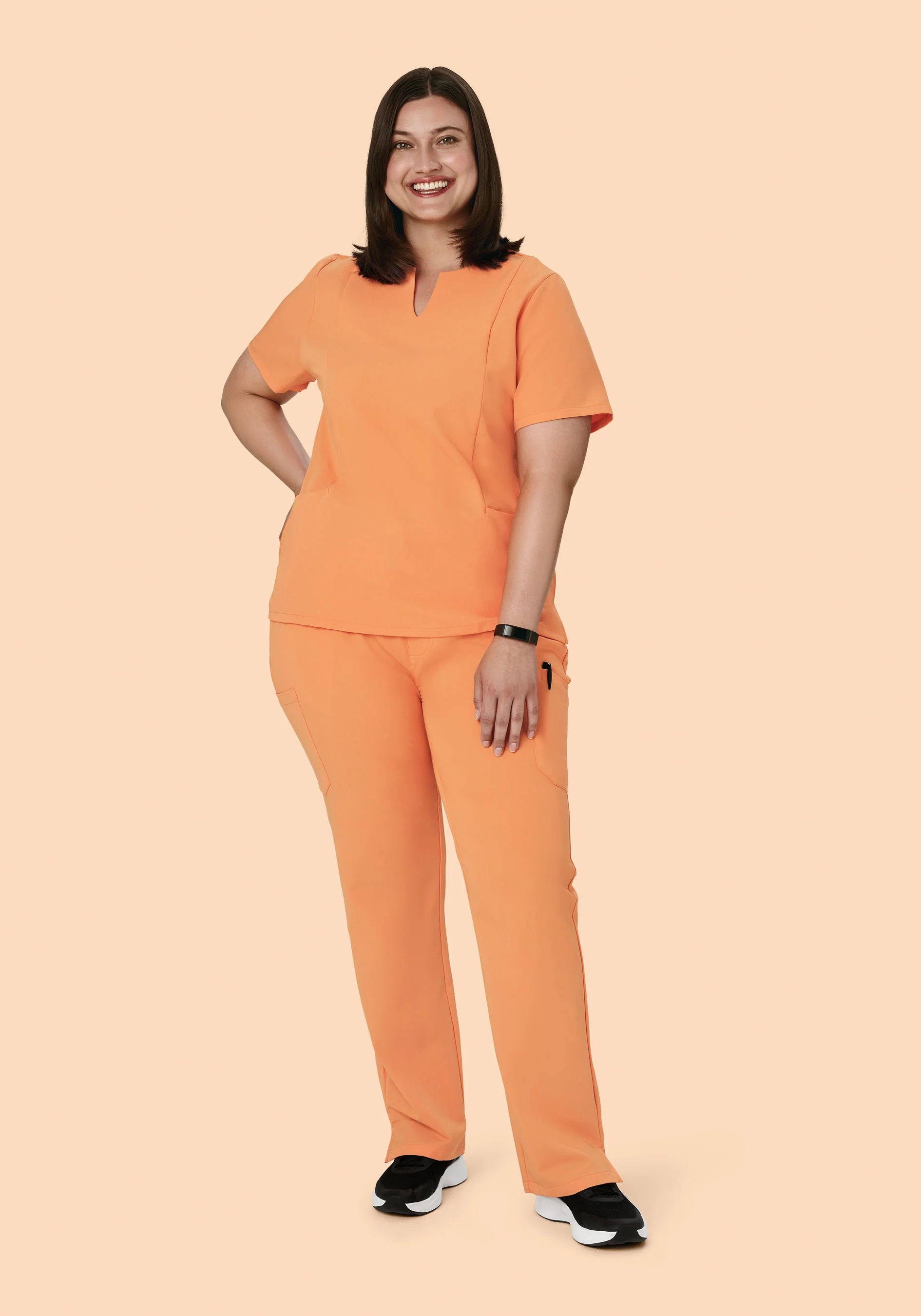 5 Pocket Notch Neck Top Cantaloupe - Image 7