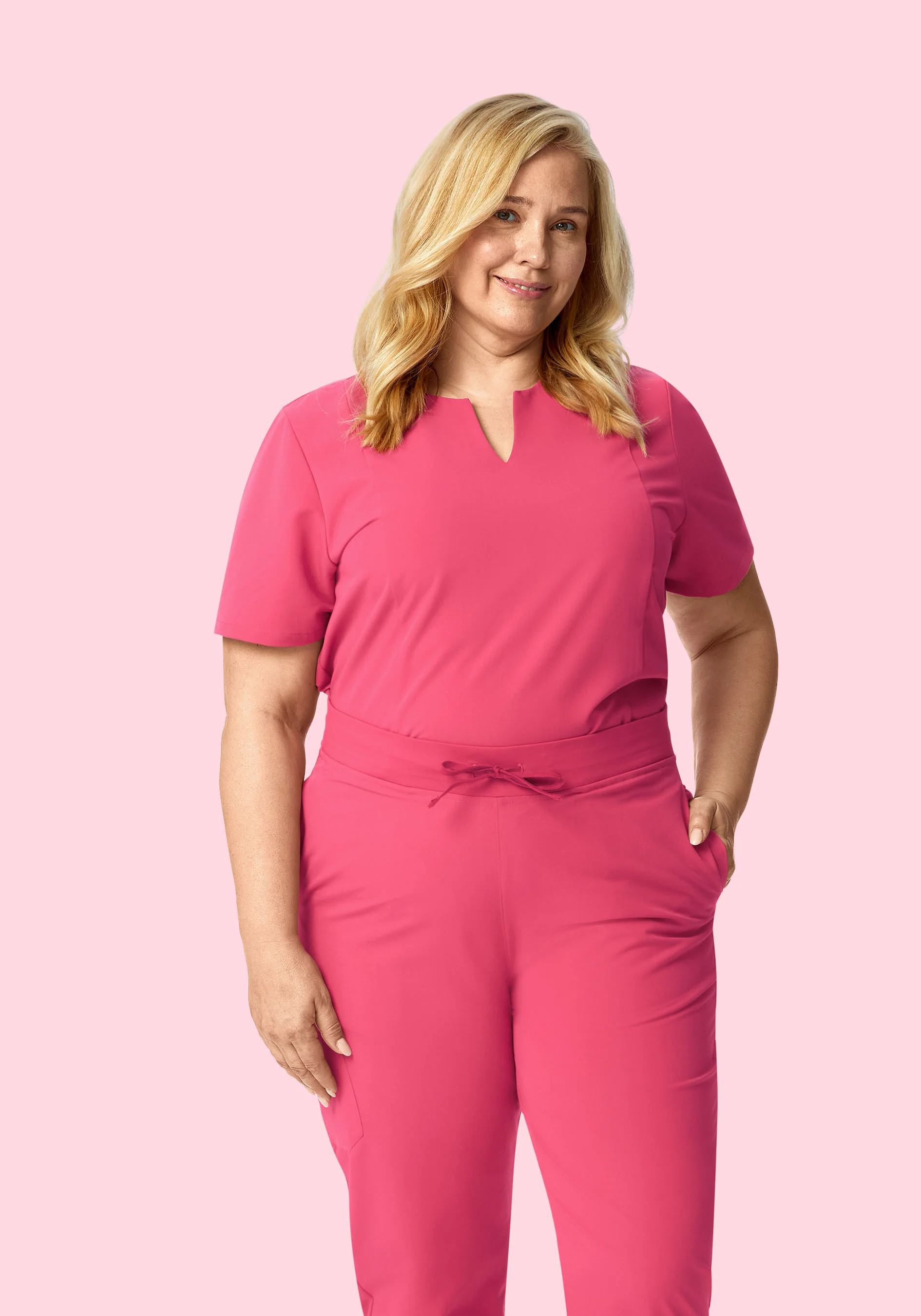 5 Pocket Notch Neck Top Carmine - Image 7