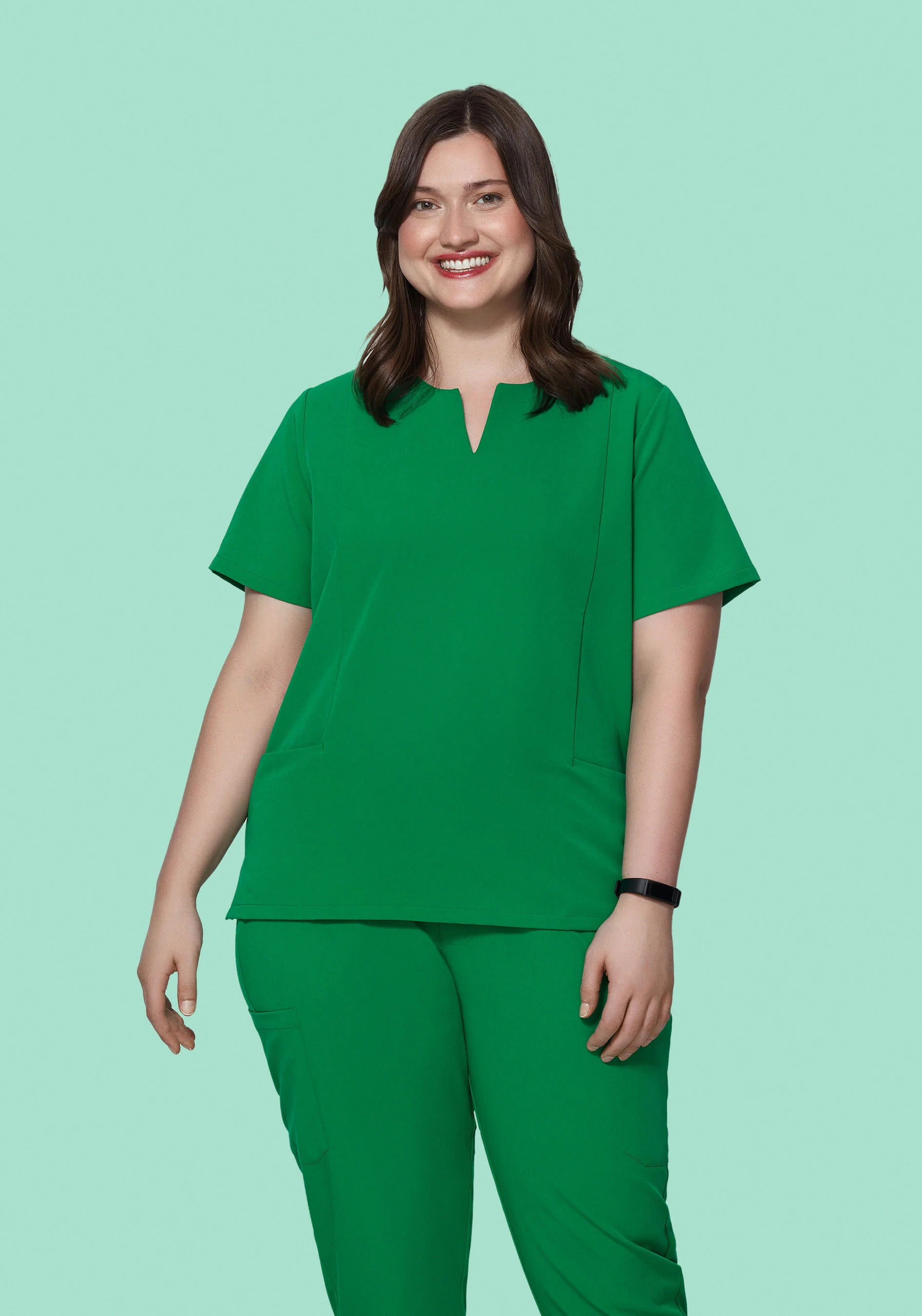 5 Pocket Notch Neck Top Emerald - Image 6