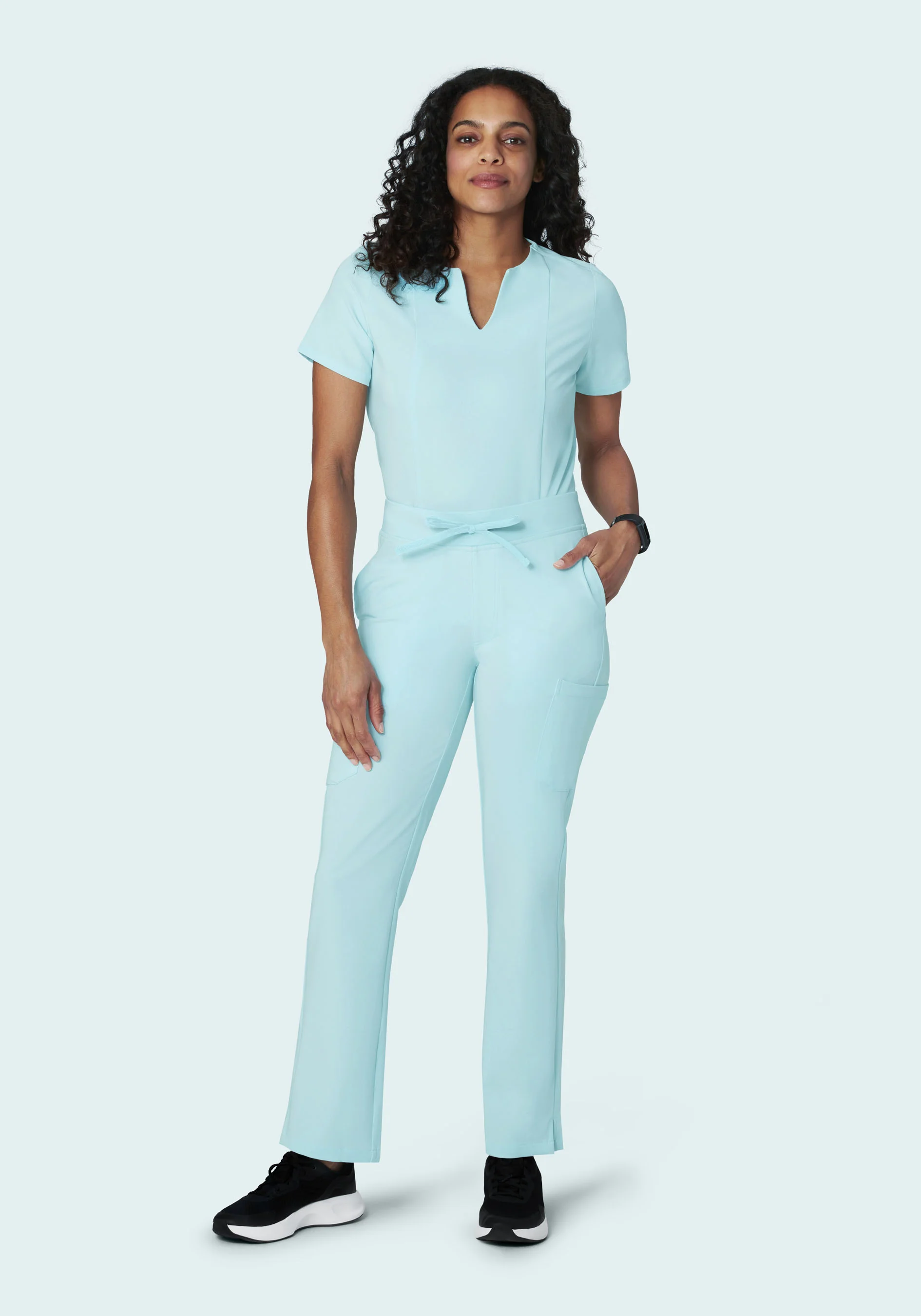 5 Pocket Notch Neck Top Glacier - Image 3