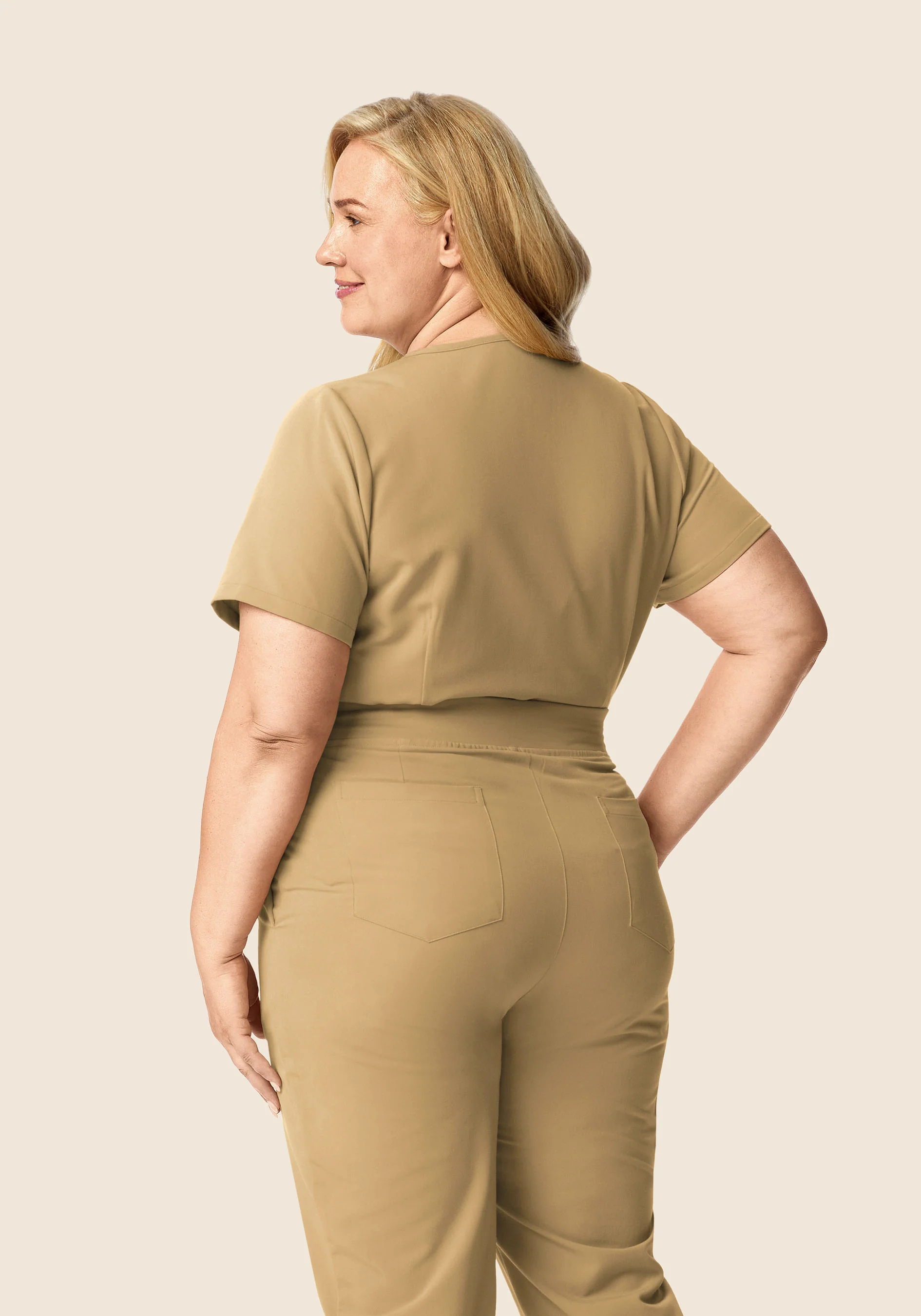 5 Pocket Notch Neck Top Latte - Image 6