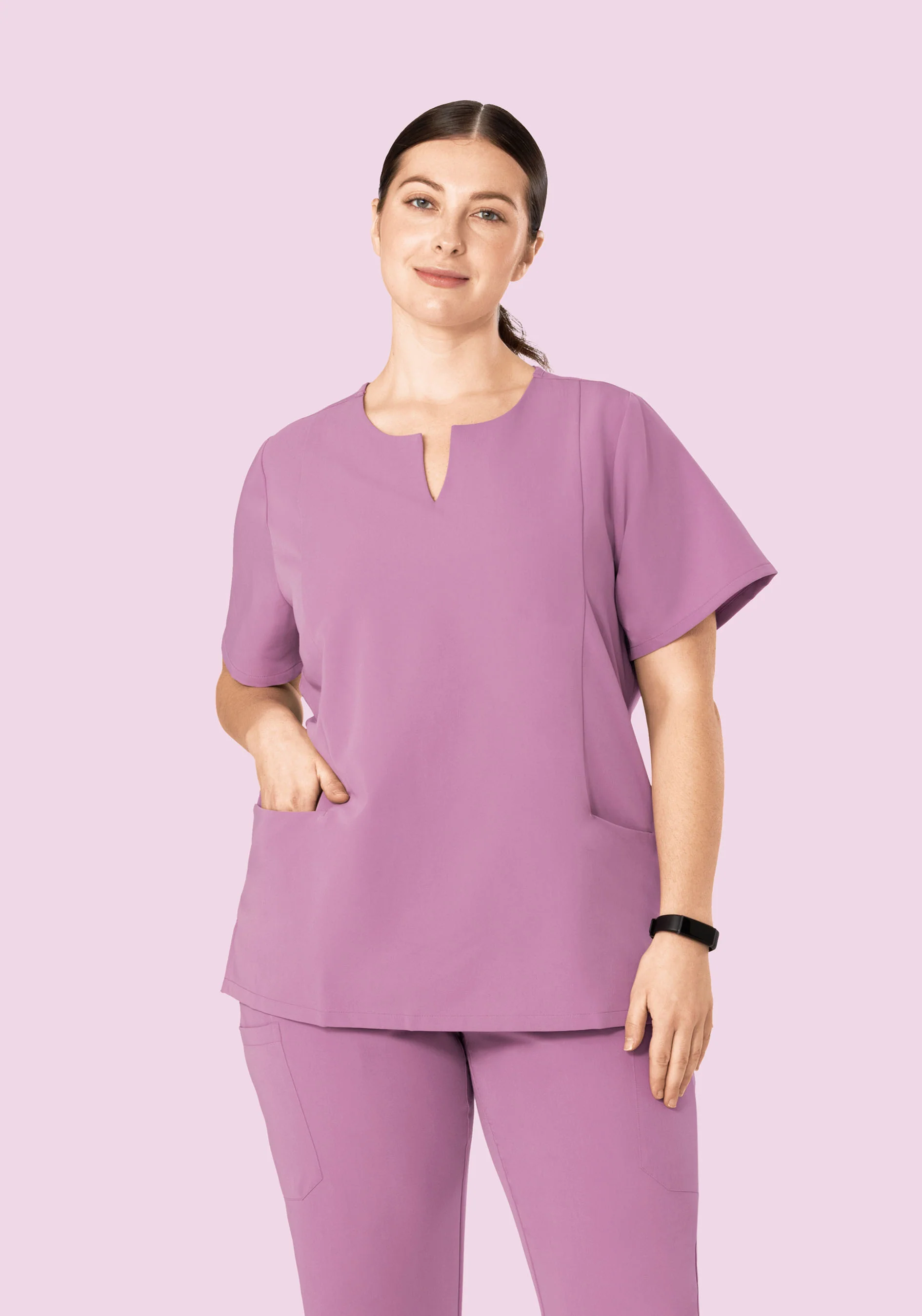 5 Pocket Notch Neck Top Lilac - Image 7