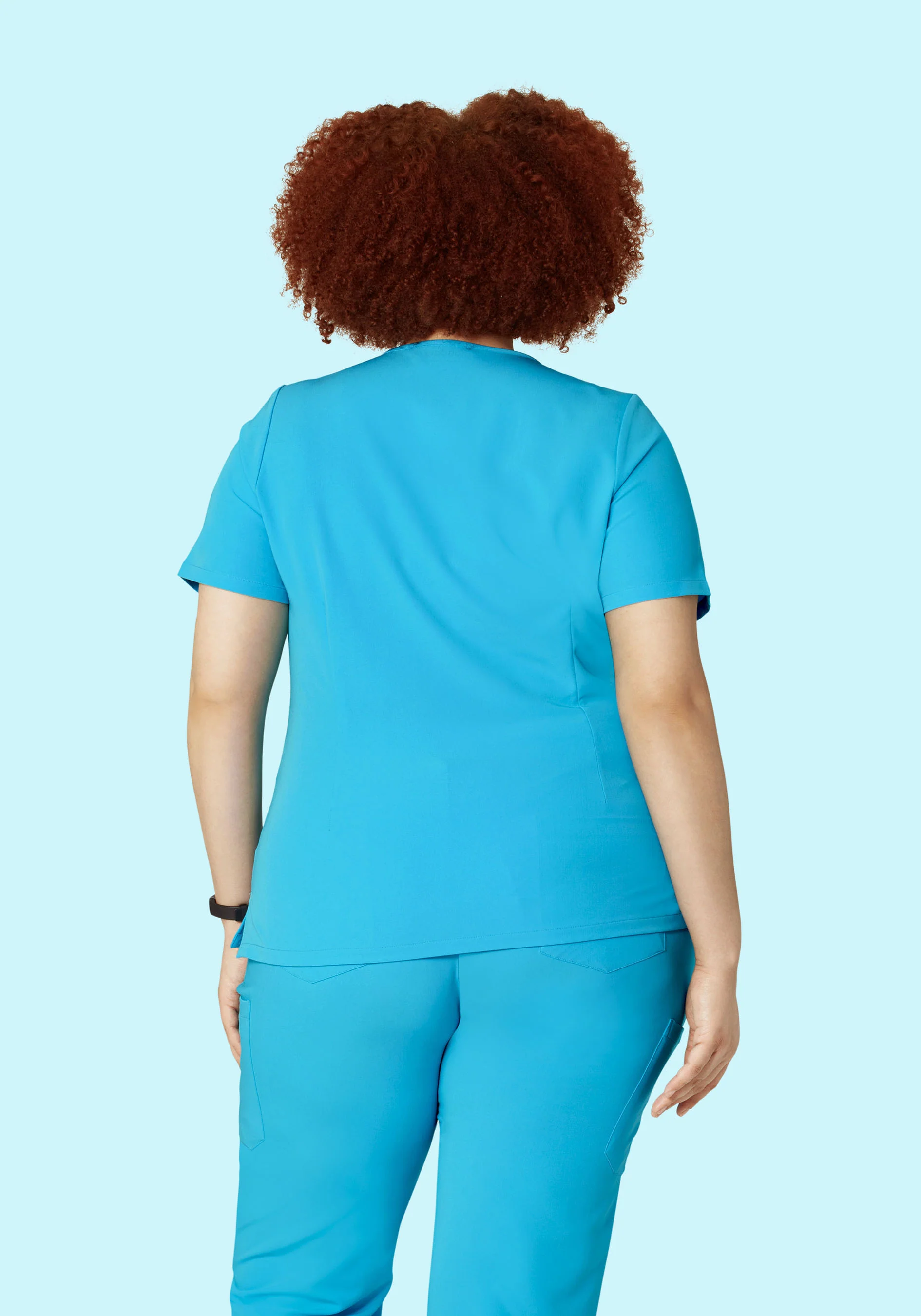 5 Pocket Notch Neck Top Pacific Blue - Image 9
