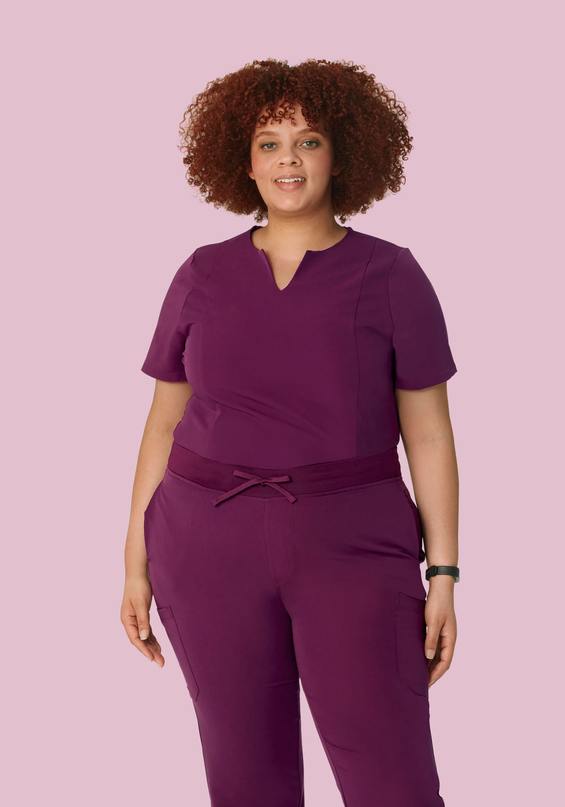 5 Pocket Notch Neck Top Plum - Image 6