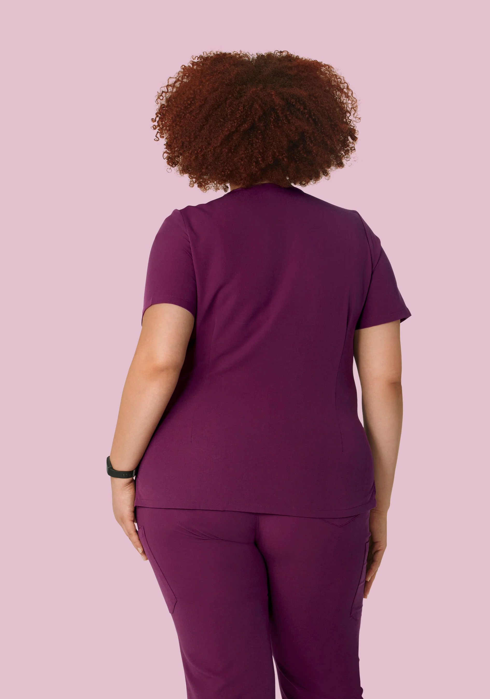 5 Pocket Notch Neck Top Plum - Image 8