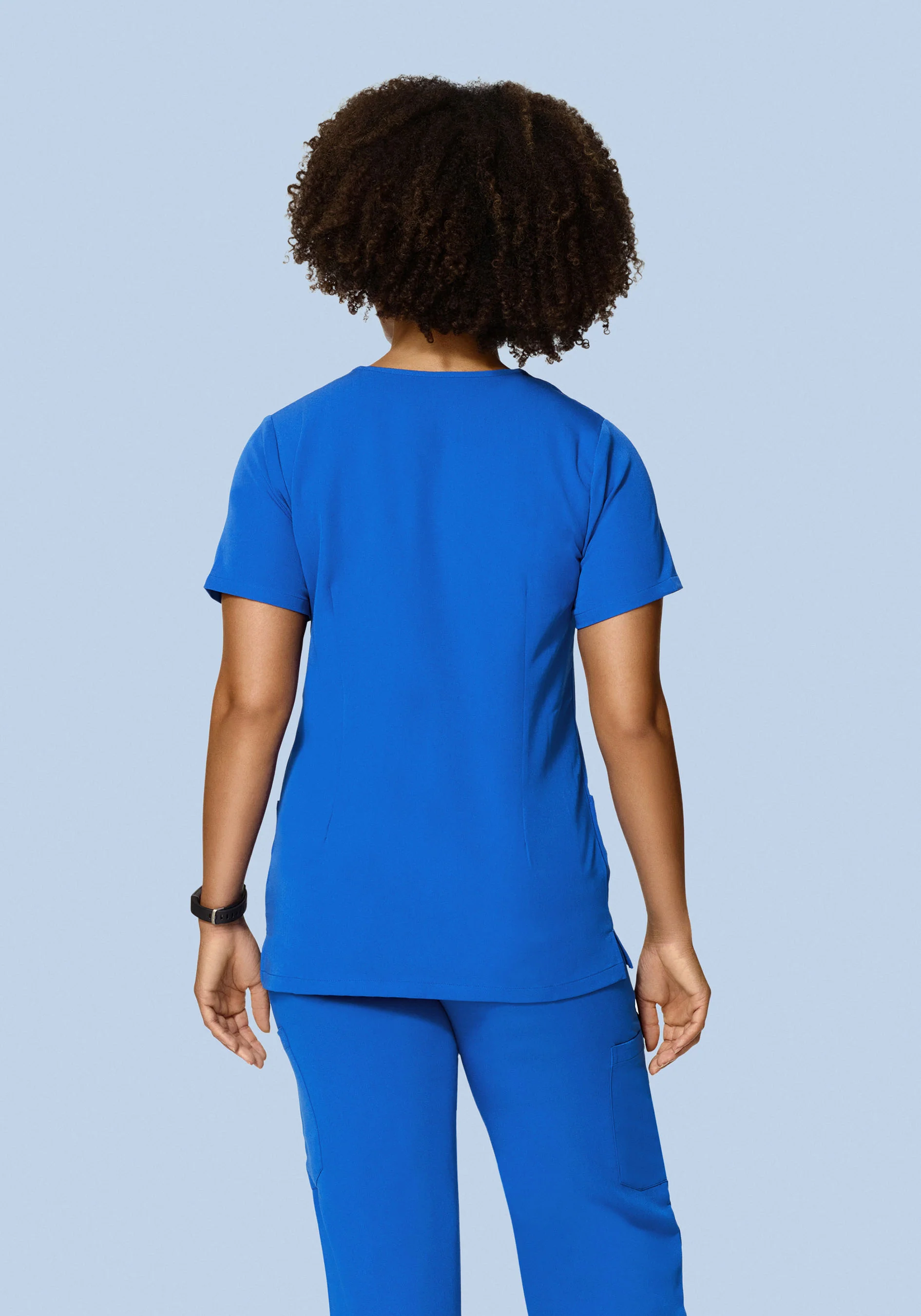 5 Pocket Notch Neck Top Royal Blue - Image 5
