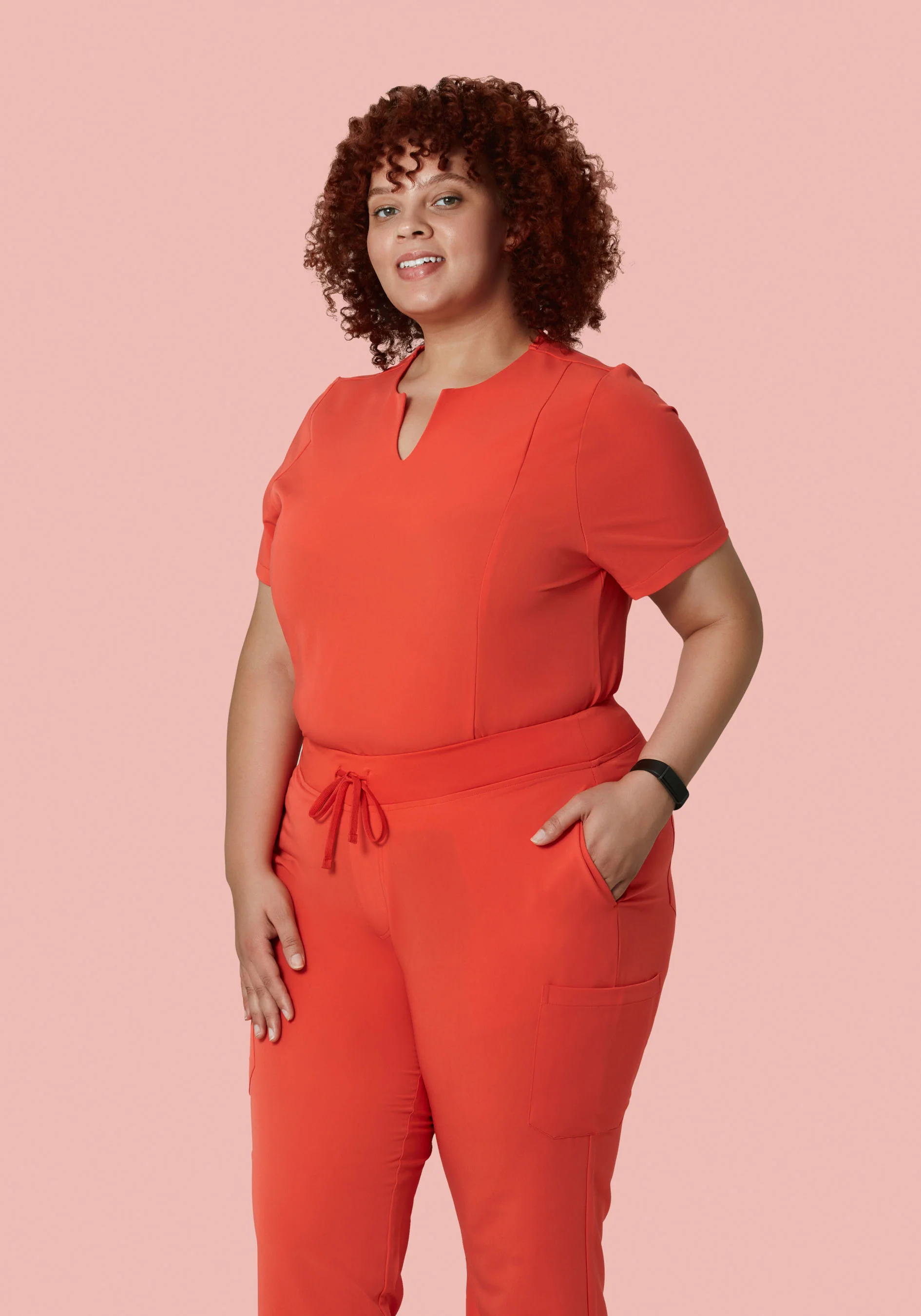 5 Pocket Notch Neck Top Terracotta - Image 8