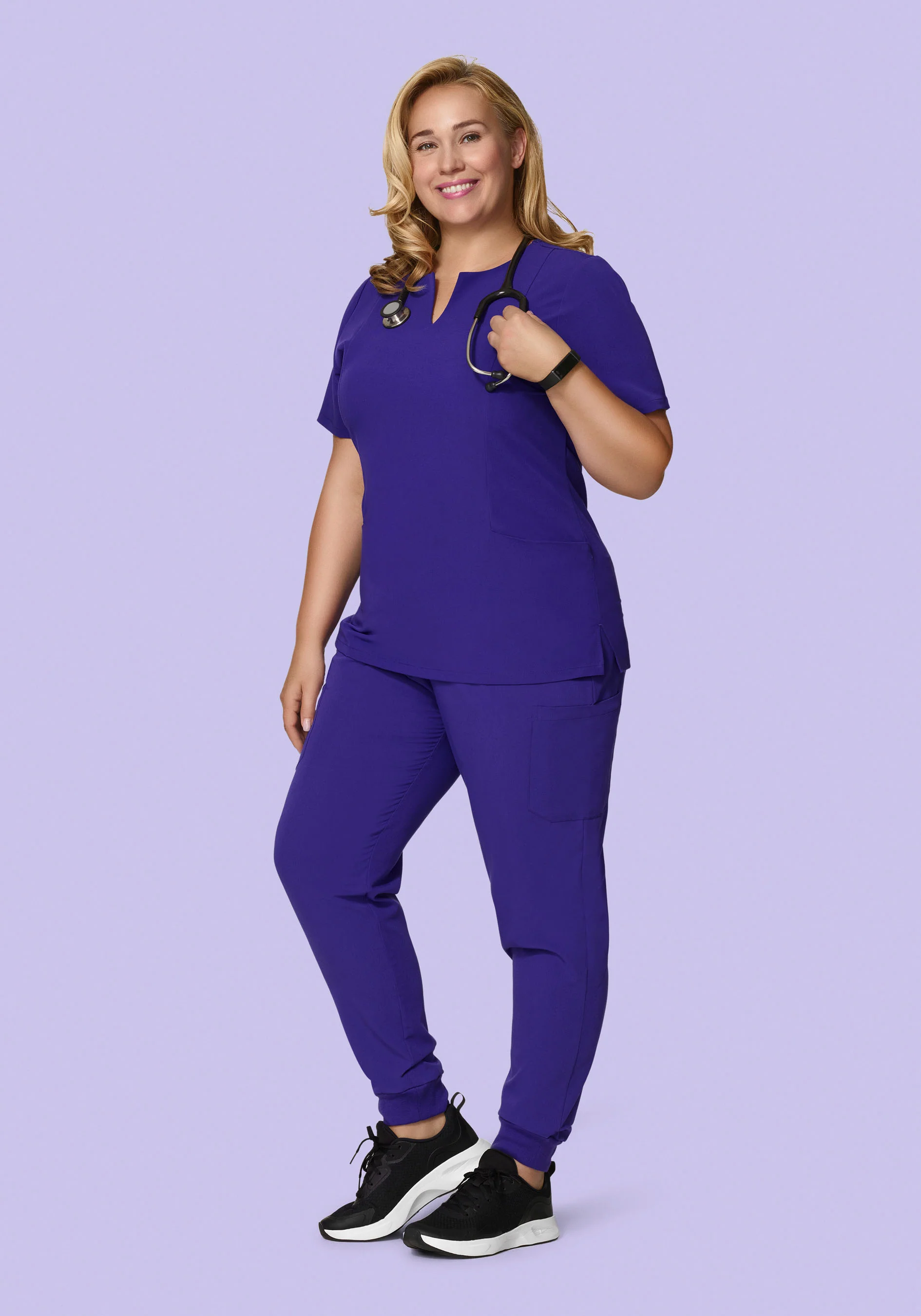 5 Pocket Notch Neck Top True Grape - Image 7