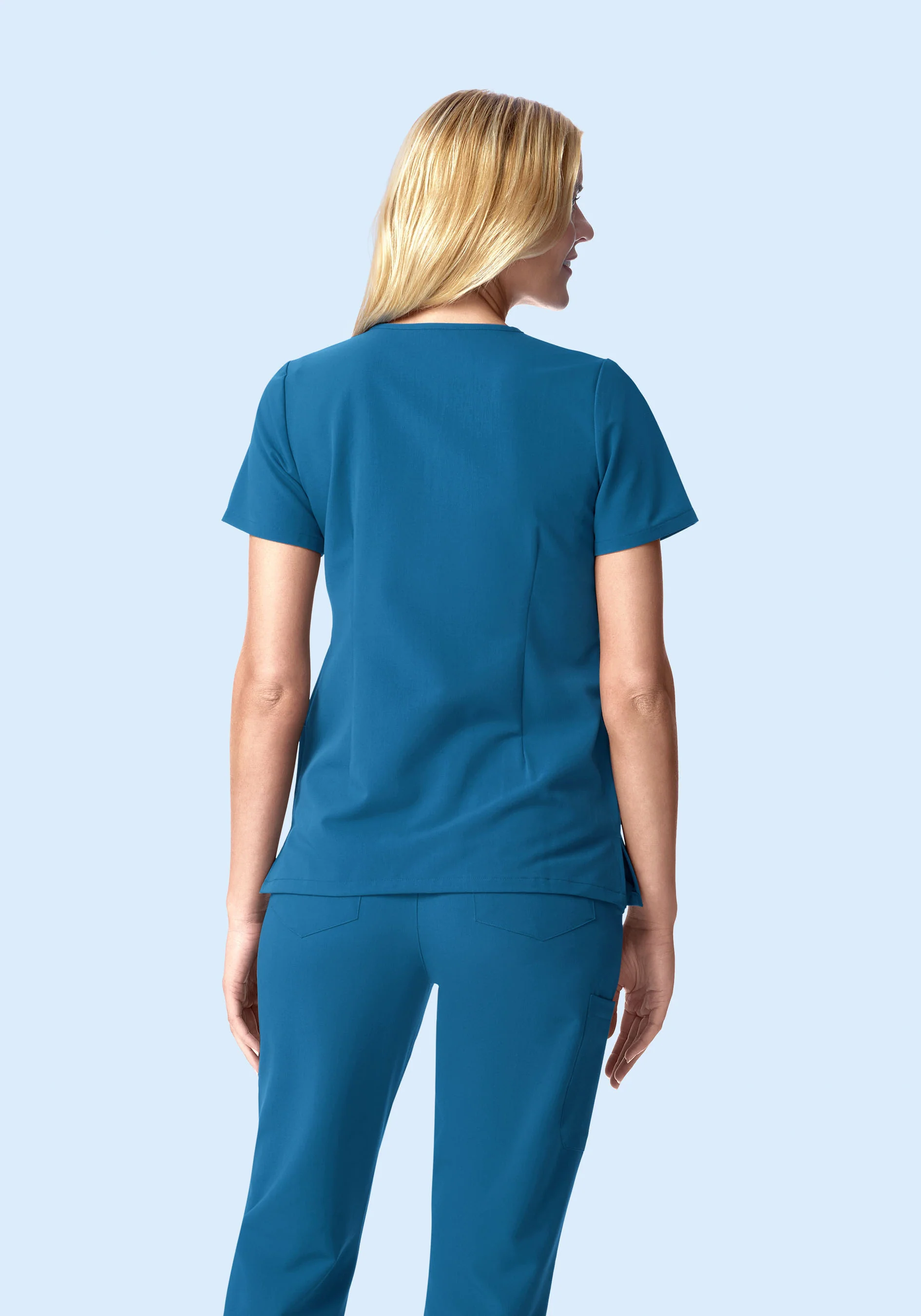 5 Pocket Notch Neck Top Vallarta Blue - Image 5