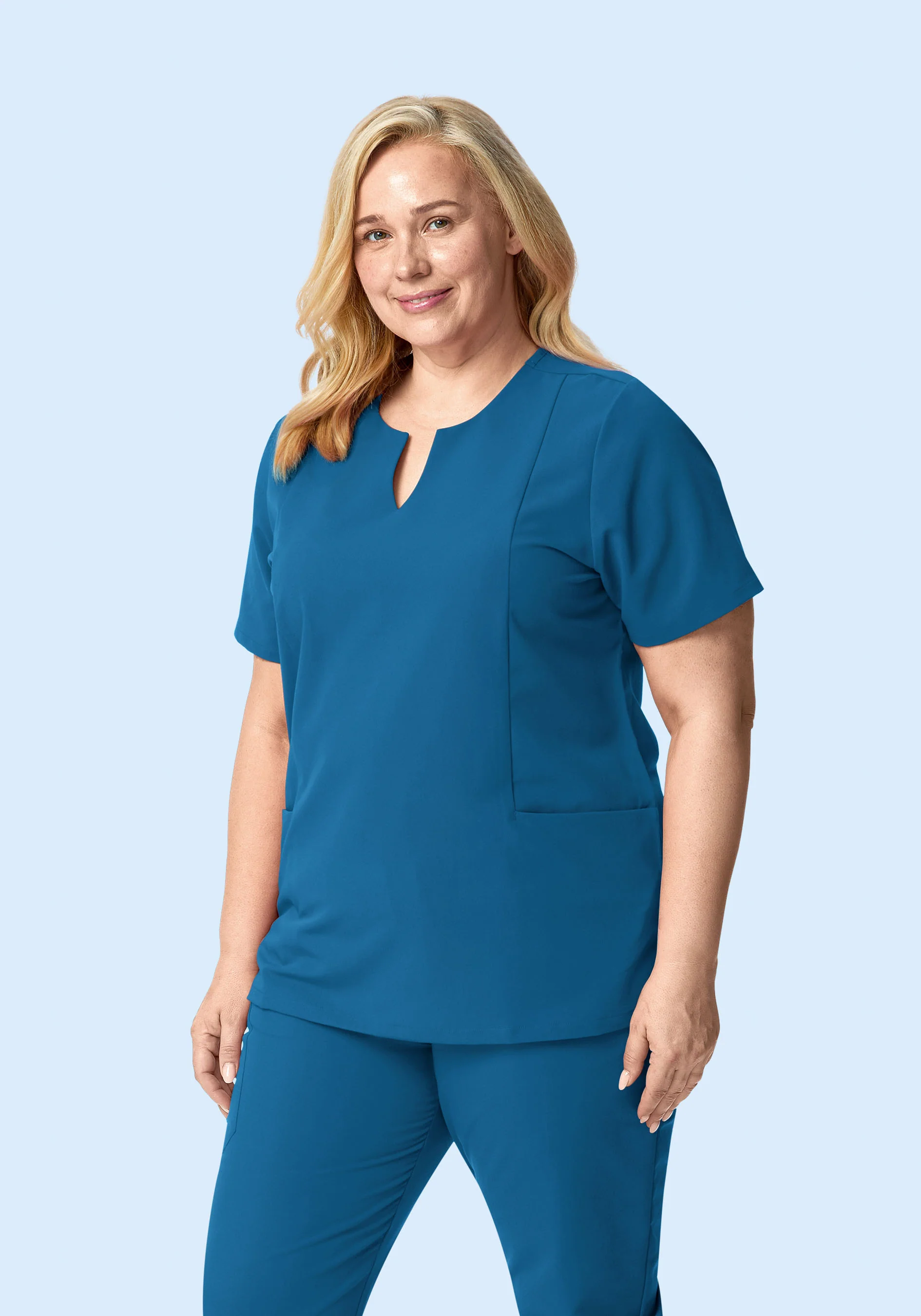 5 Pocket Notch Neck Top Vallarta Blue - Image 6