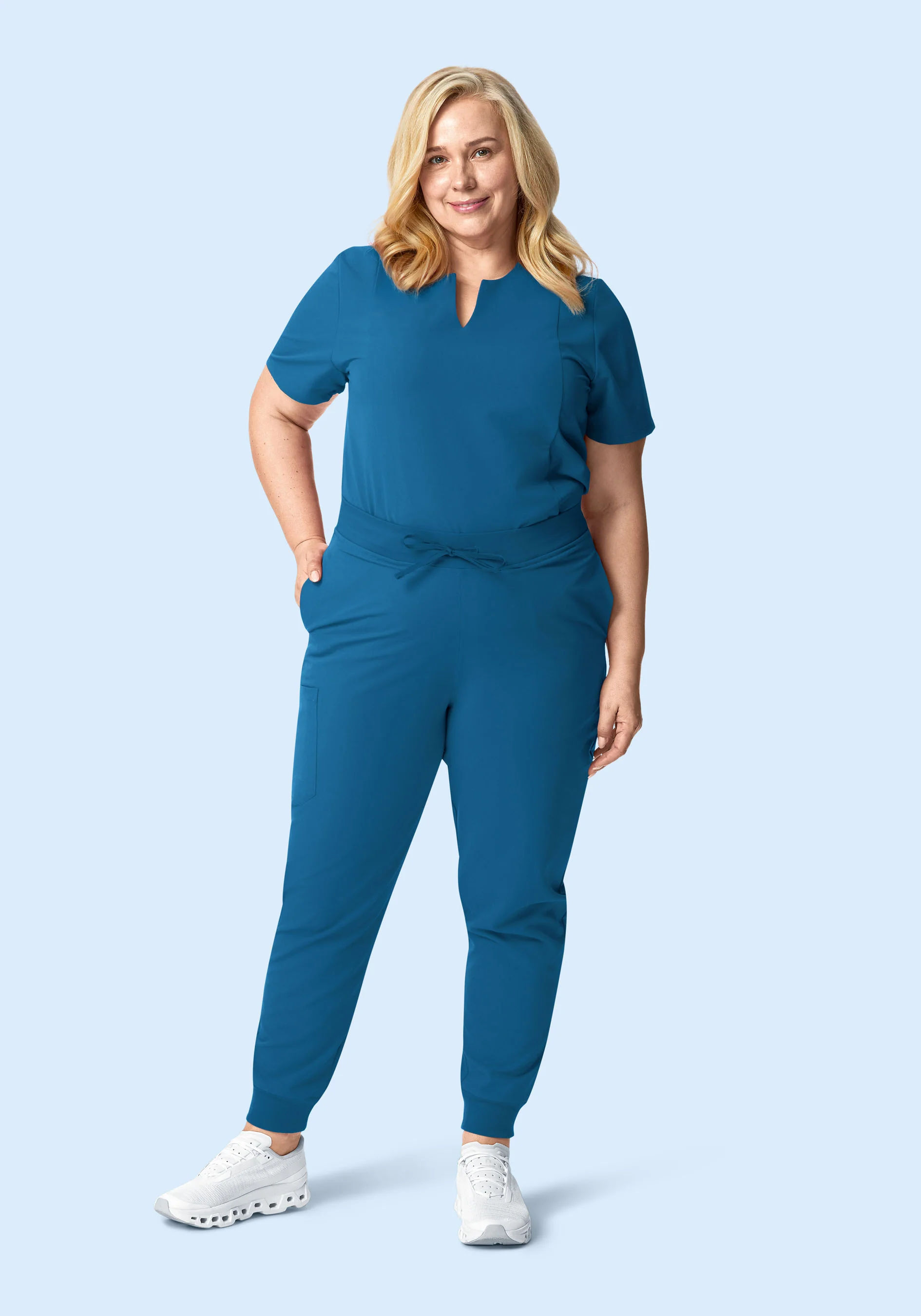 5 Pocket Notch Neck Top Vallarta Blue - Image 8