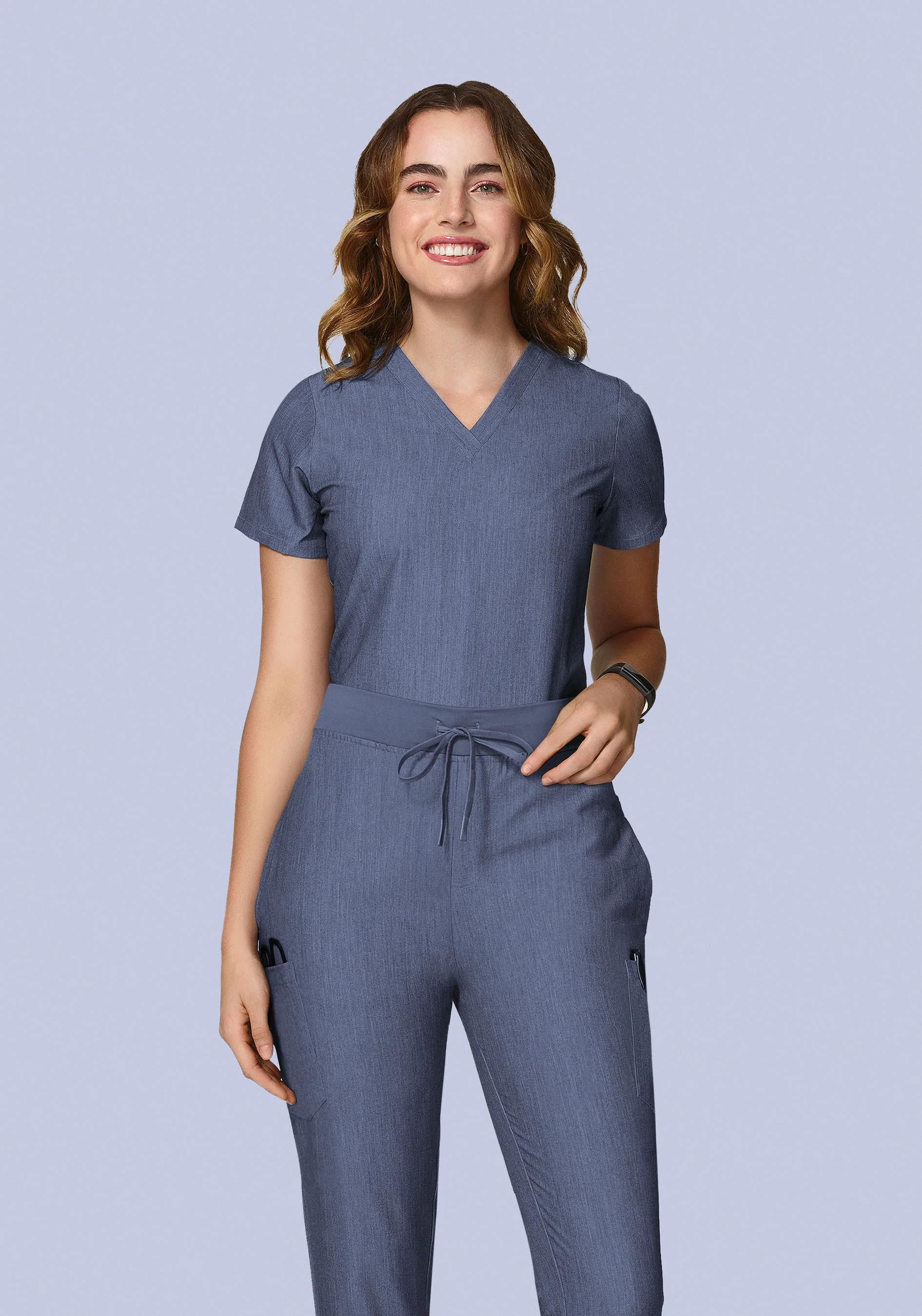 6 Pocket Top Heather Denim - Image 2