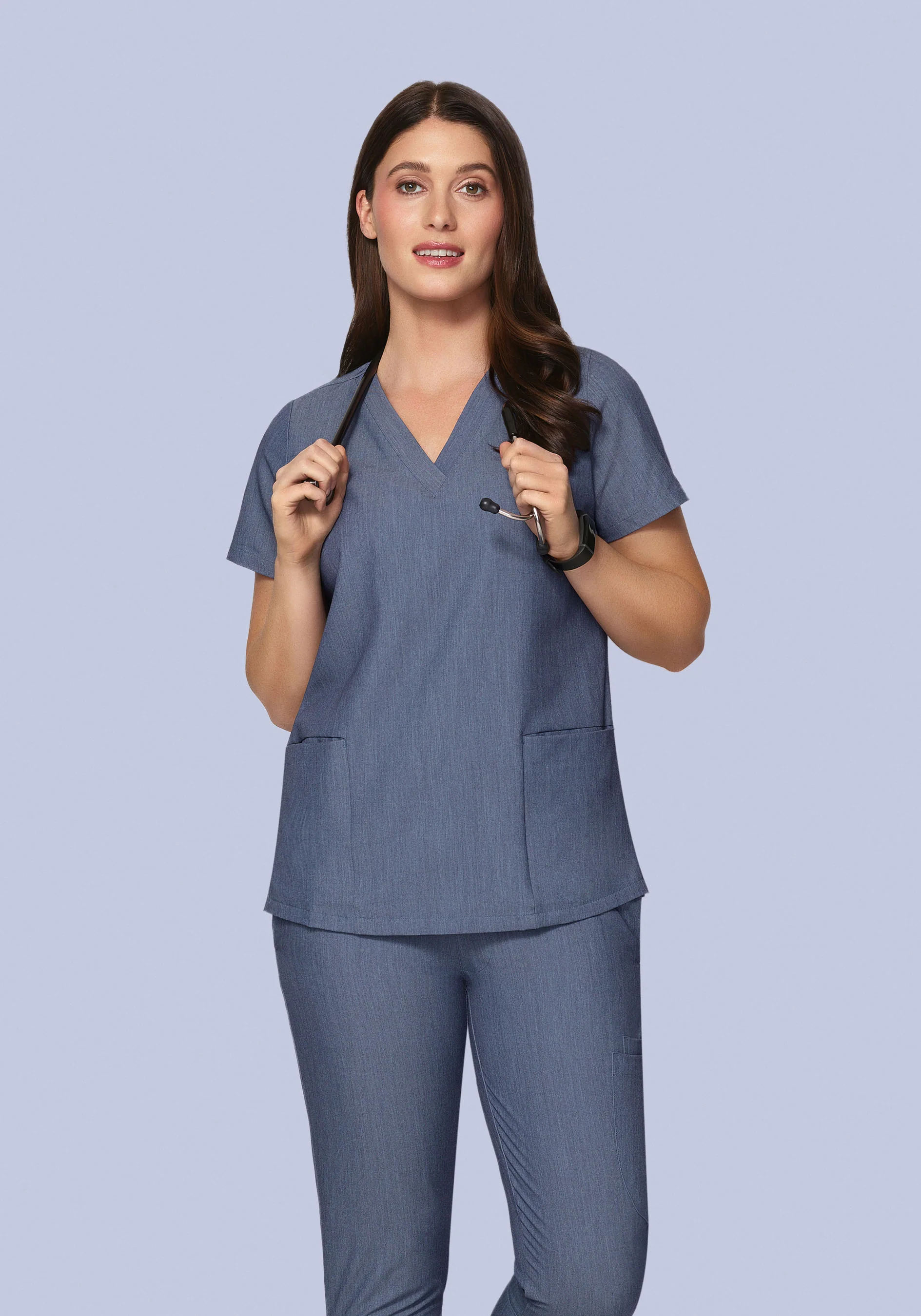 6 Pocket Top Heather Denim - Image 3
