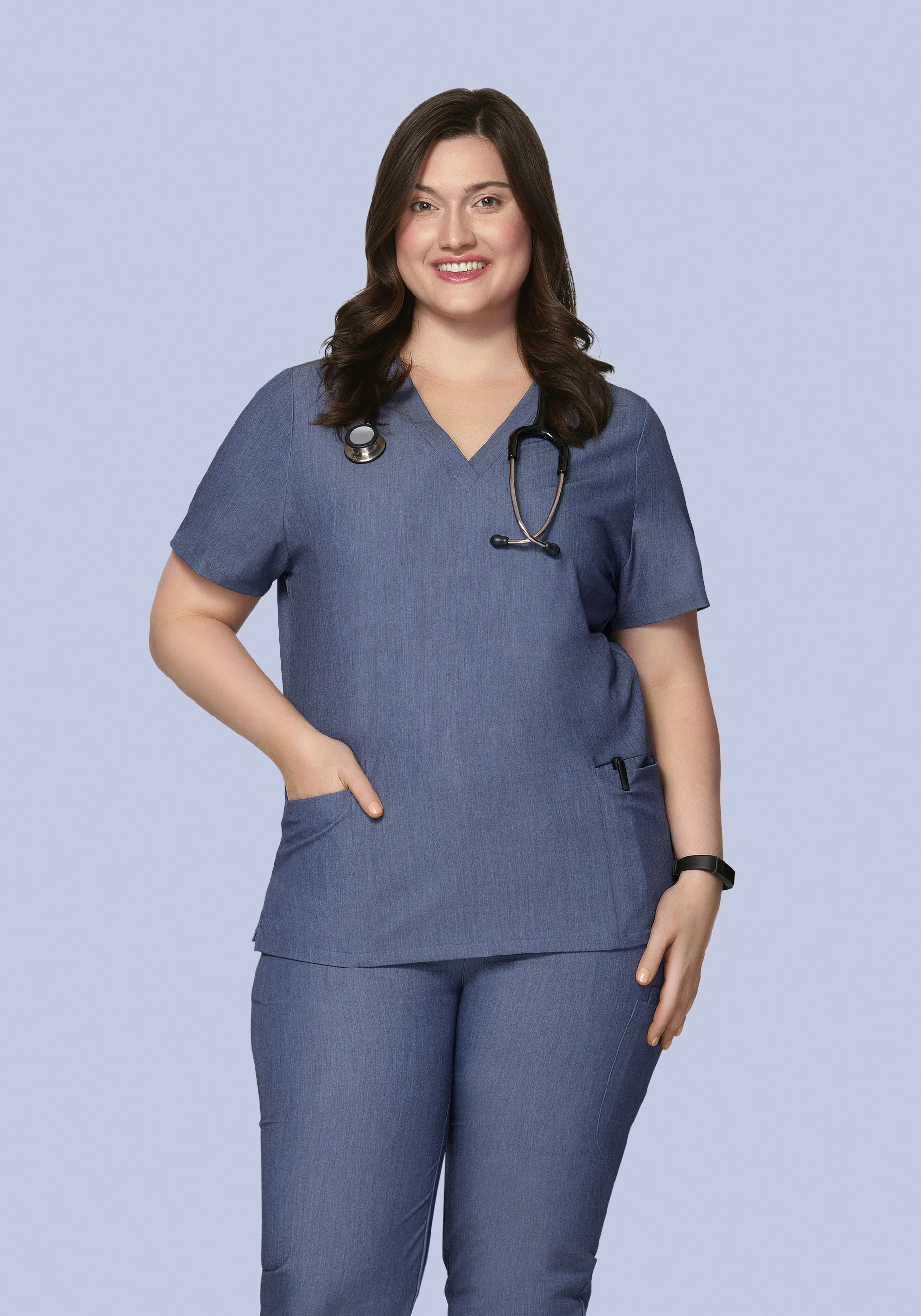 6 Pocket Top Heather Denim - Image 4