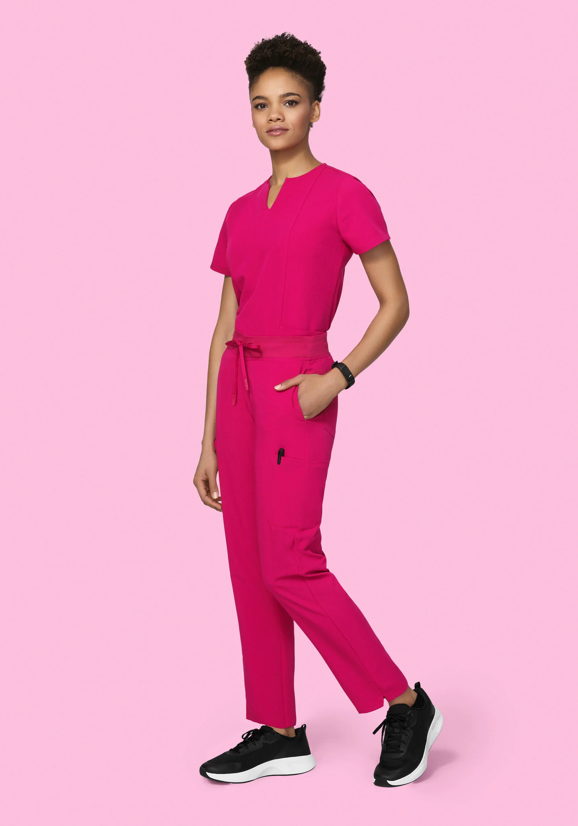 9 Pocket Cargo Pants Raspberry - Image 3