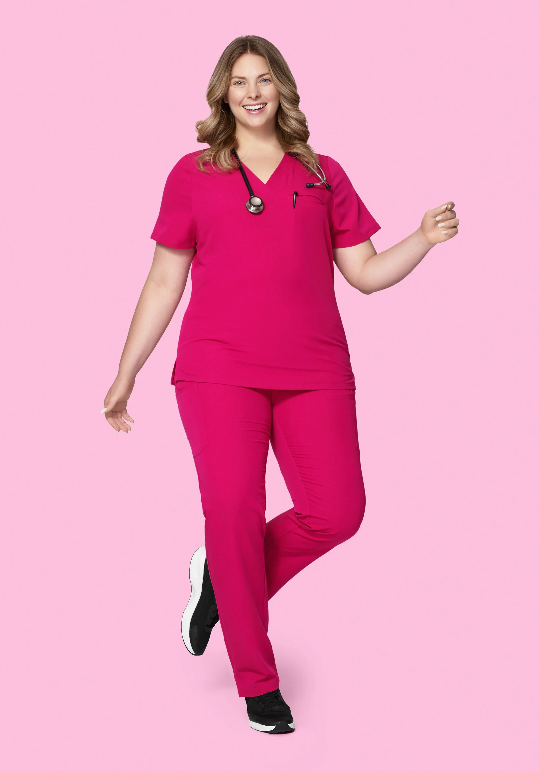 9 Pocket Cargo Pants Raspberry - Image 8