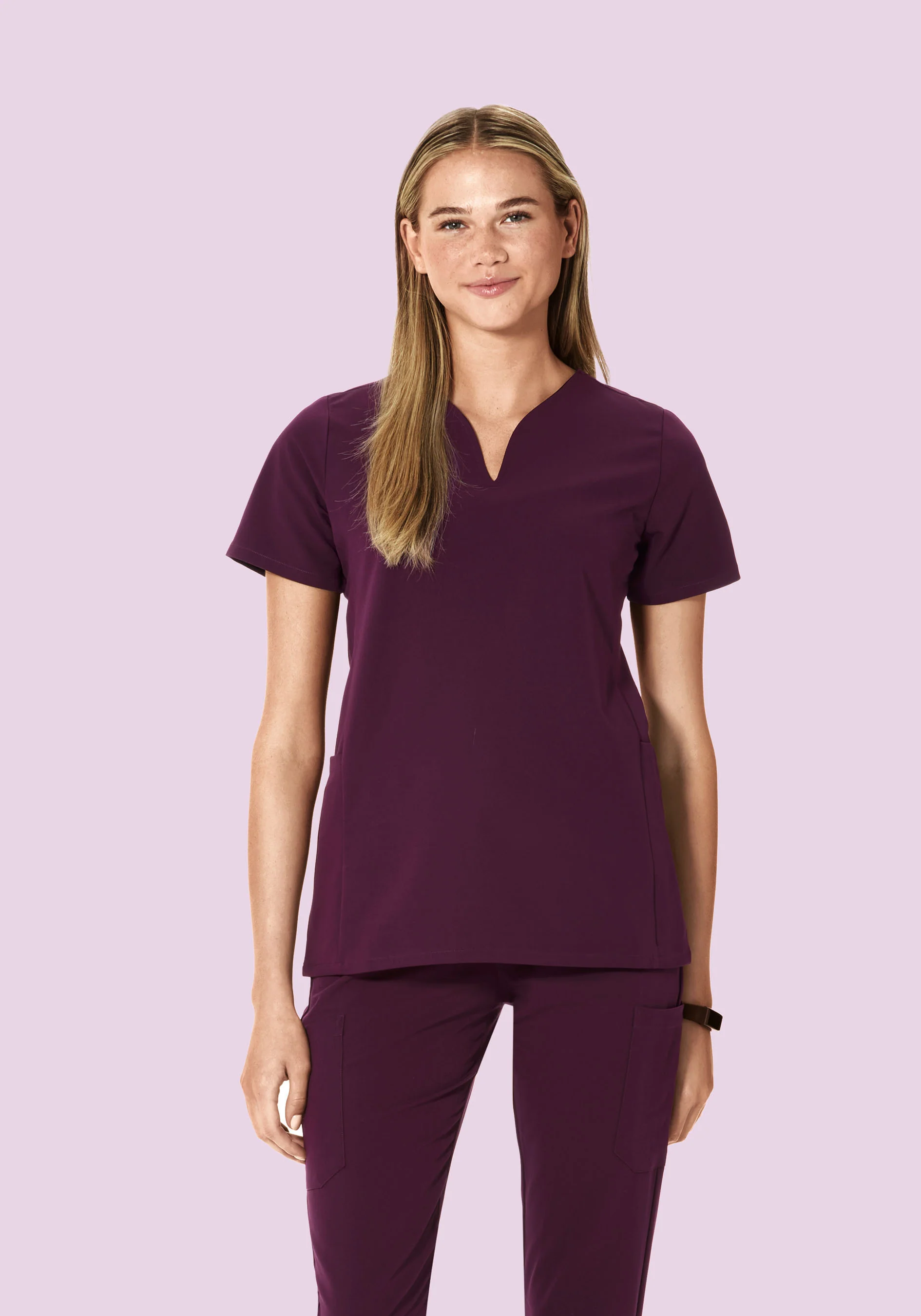 Curved V-Neck Top Açaí - Image 2