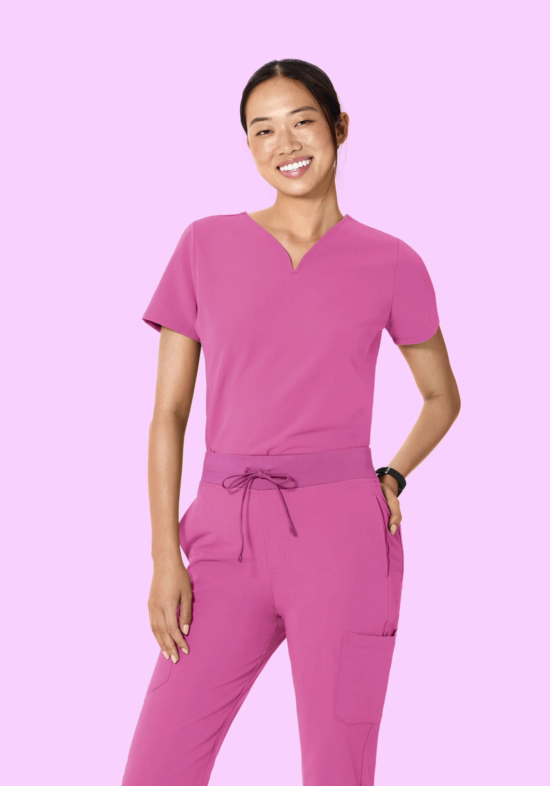 Curved V-Neck Top Dahlia - Image 2