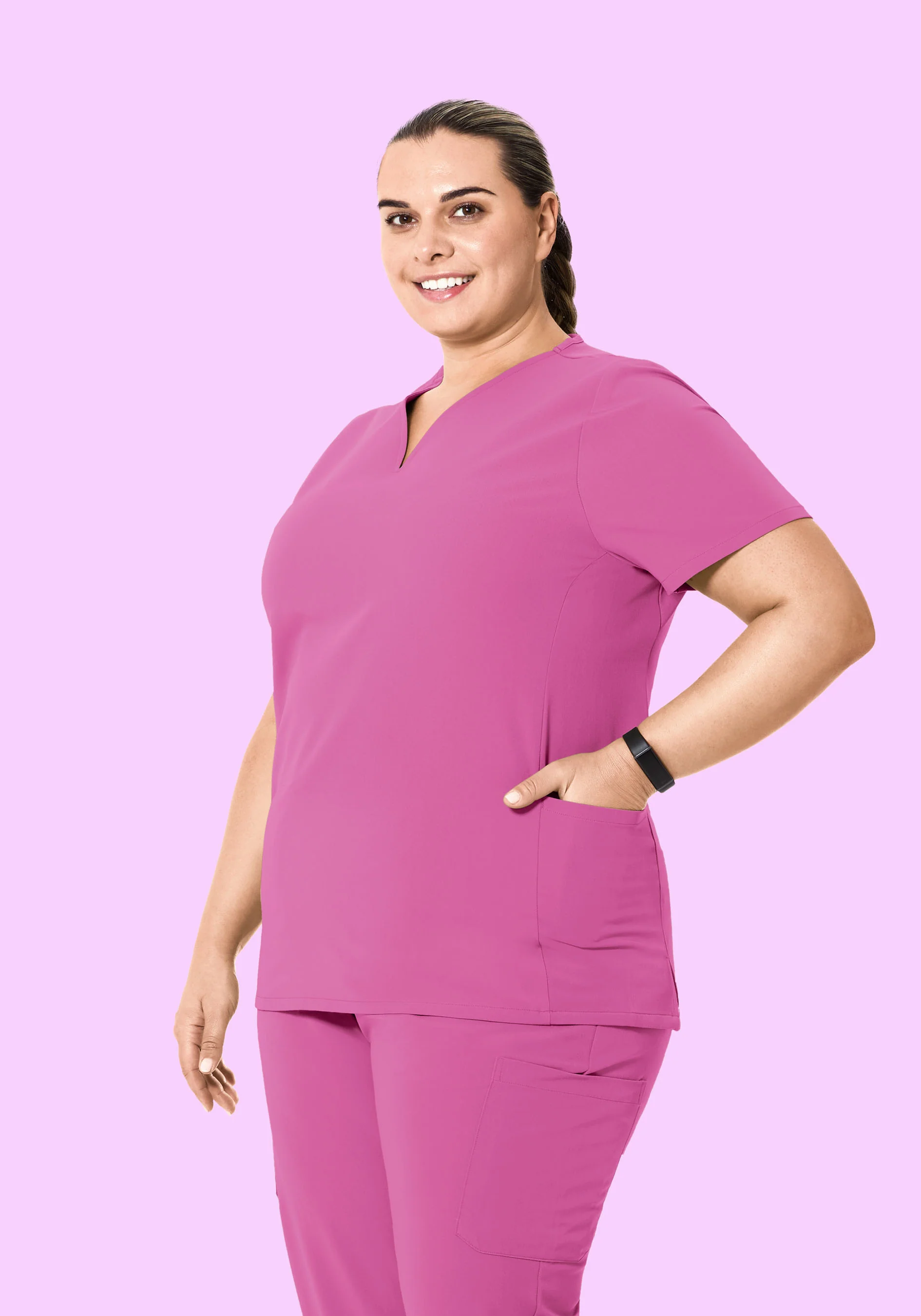 Curved V-Neck Top Dahlia - Image 5