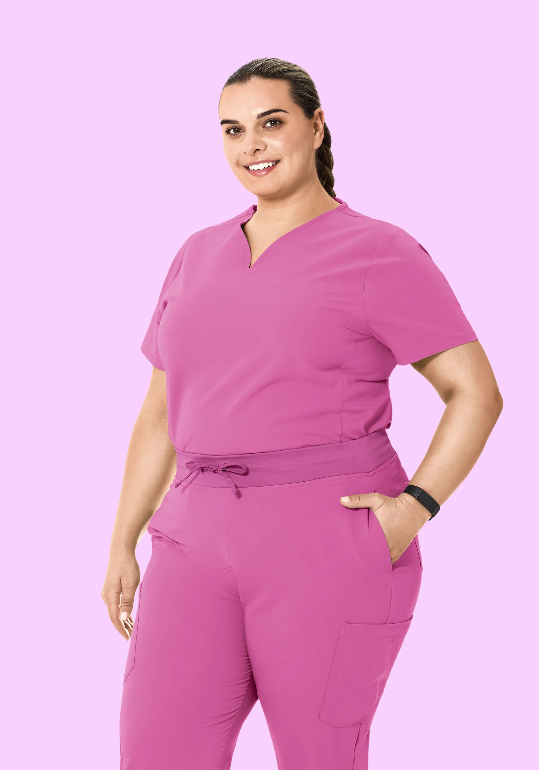 Curved V-Neck Top Dahlia - Image 6