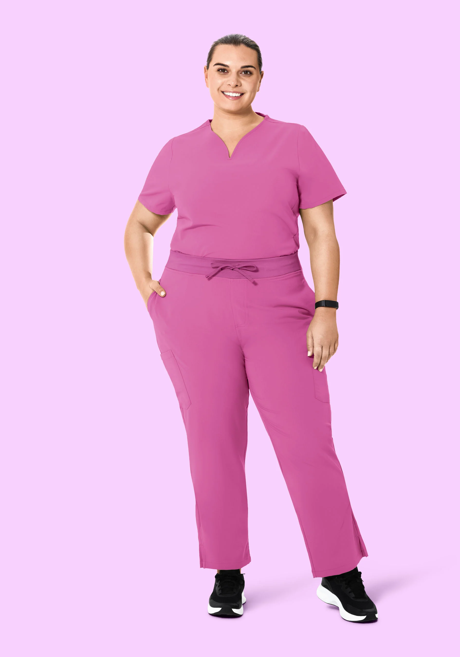 Curved V-Neck Top Dahlia - Image 7