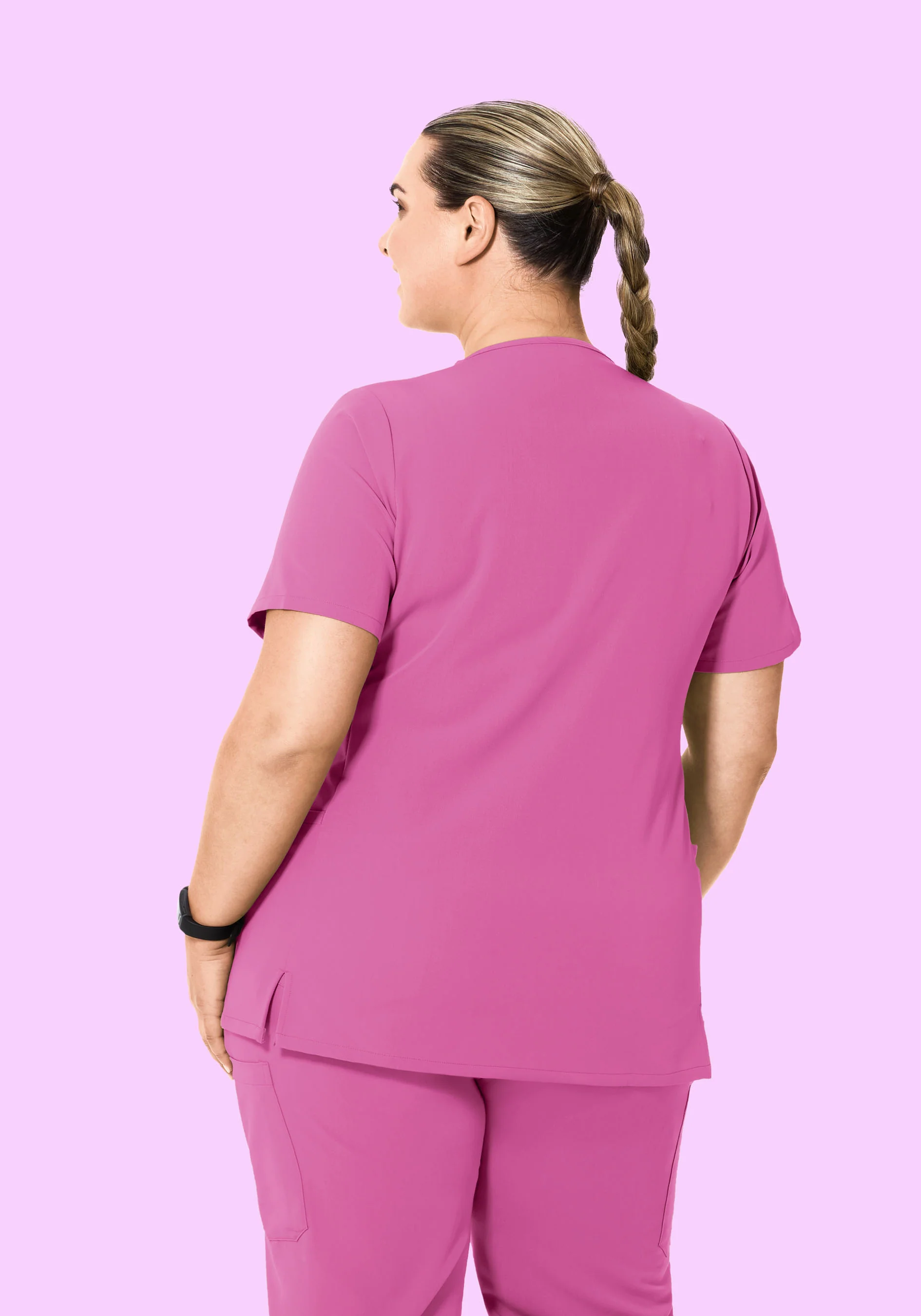 Curved V-Neck Top Dahlia - Image 8