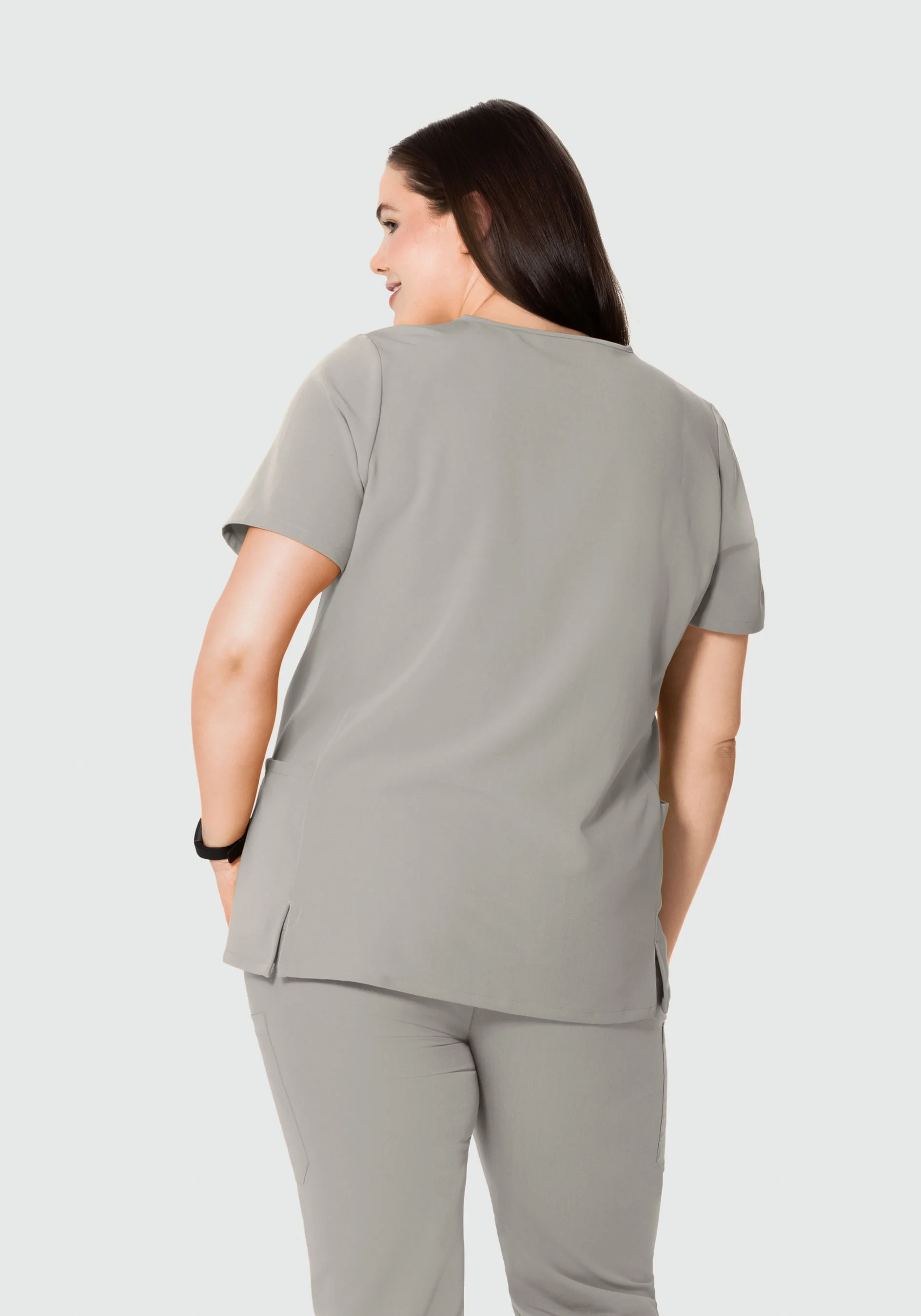 Curved V-Neck Top Flint - Image 8