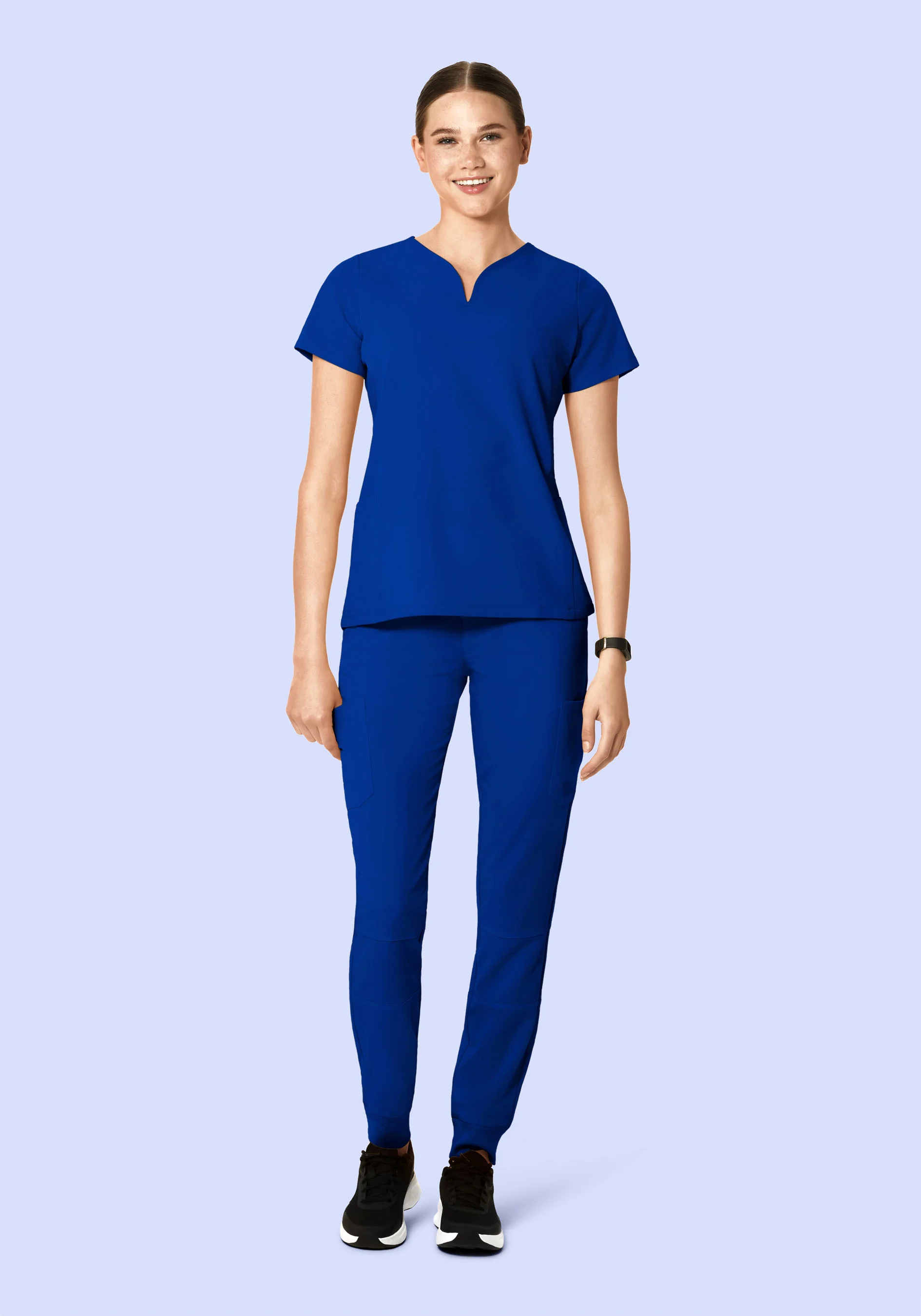 Curved V-Neck Top Galaxy Blue - Image 4