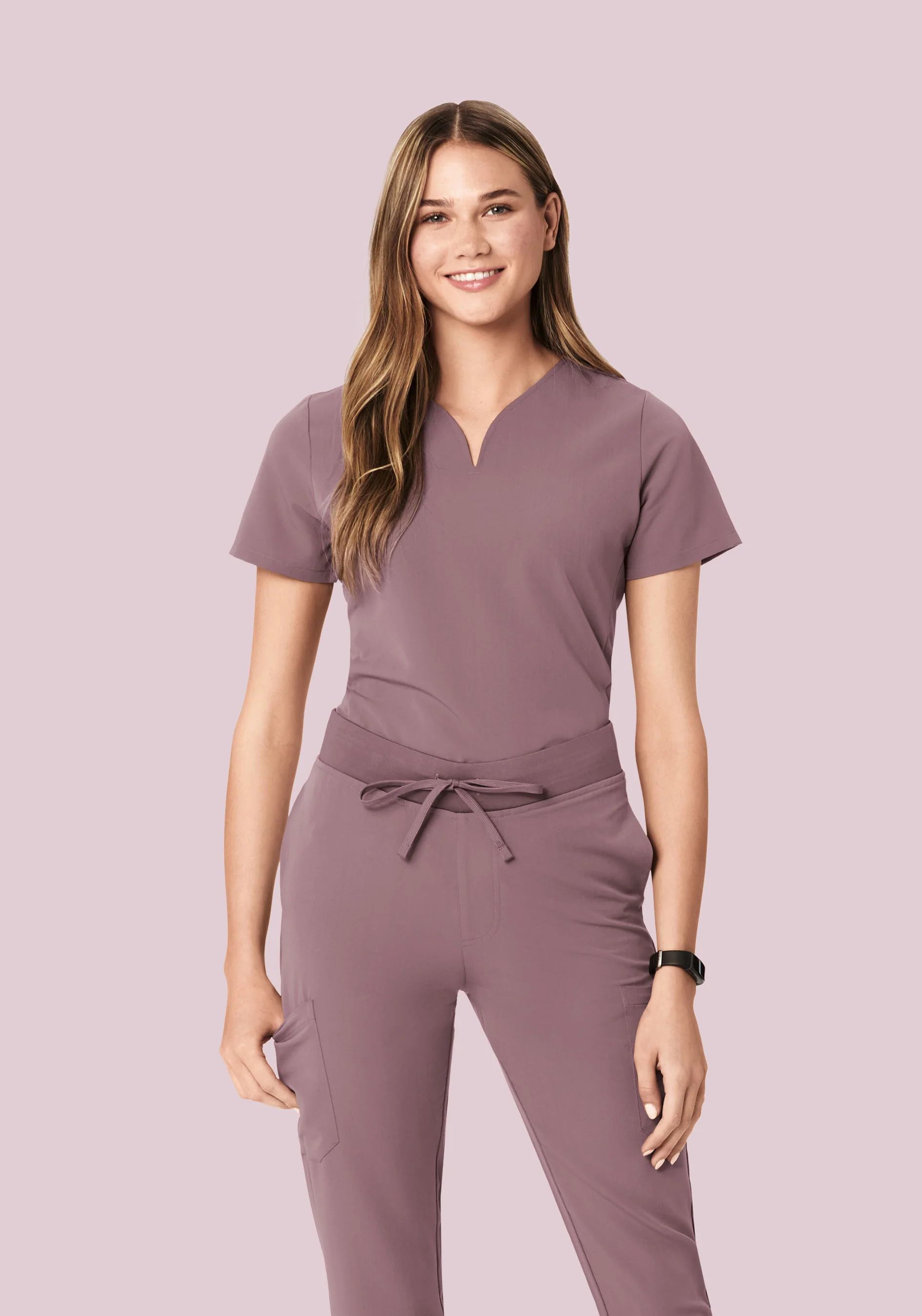 Curved V-Neck Top Moondust - Image 2