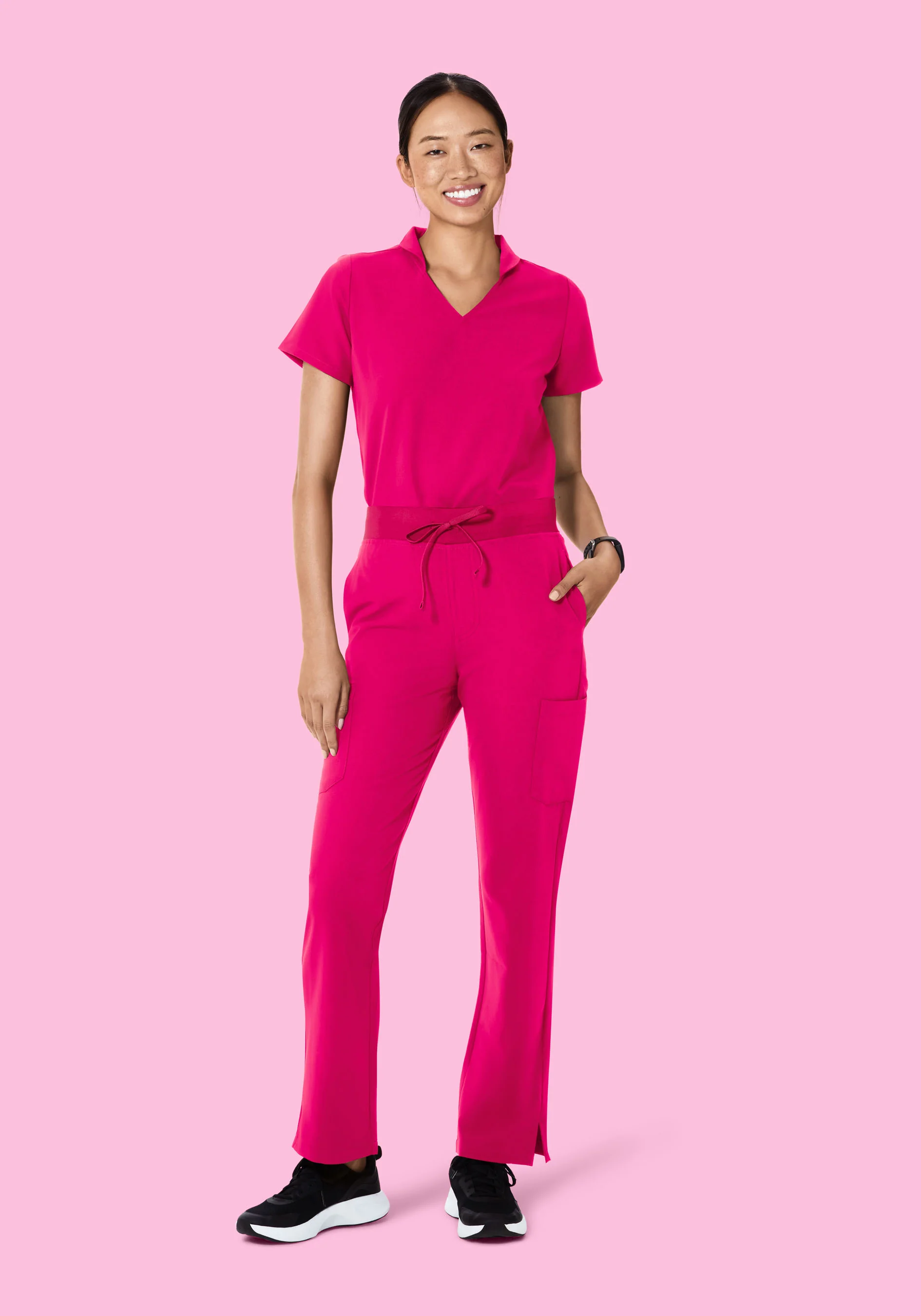 High Waisted Cargos Raspberry - Image 2