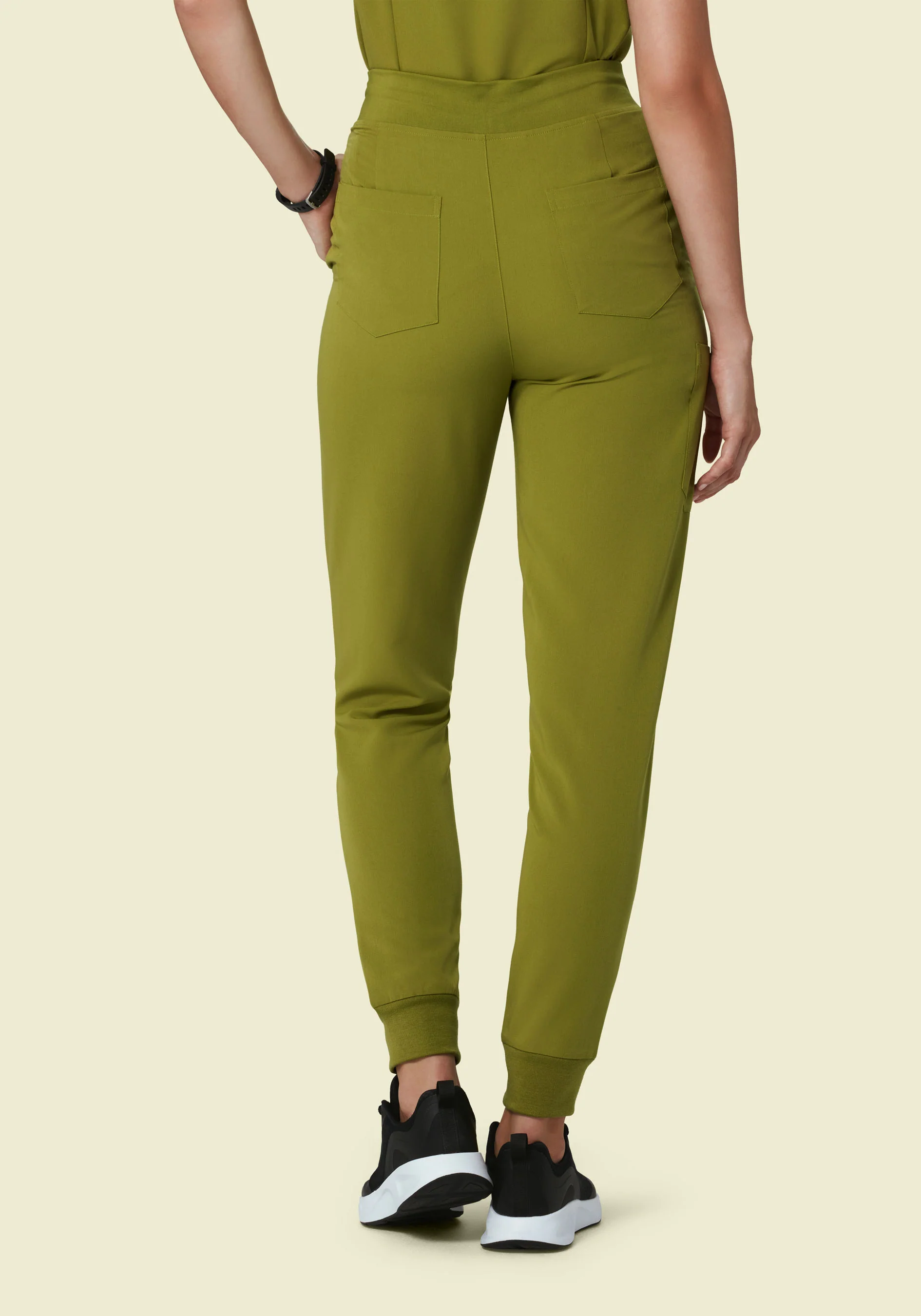High Waisted Joggers Avocado - Image 4