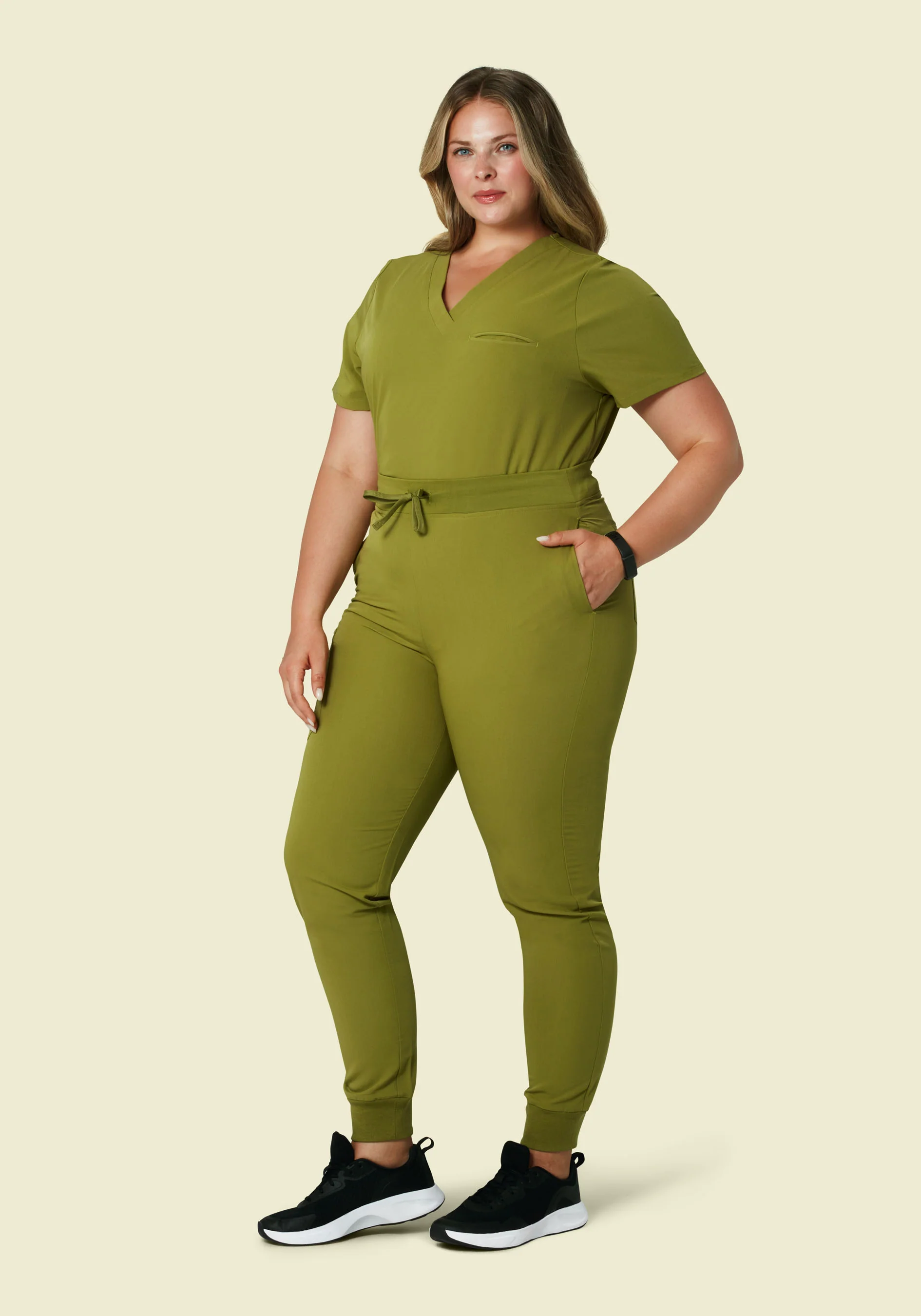 High Waisted Joggers Avocado - Image 7