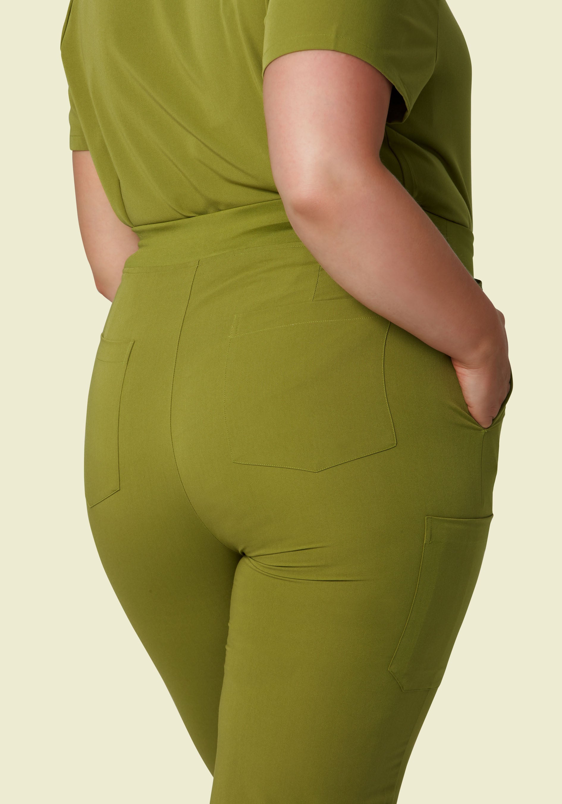 High Waisted Joggers Avocado - Image 8
