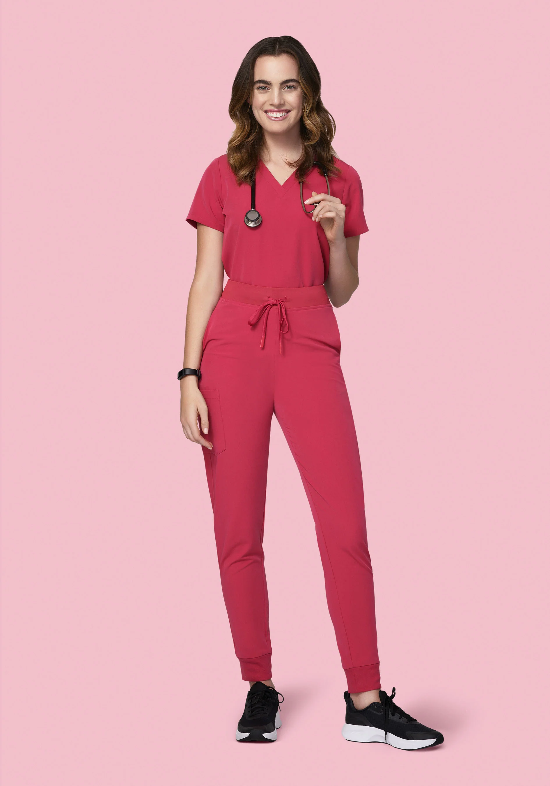 High Waisted Joggers Deep Rose - Image 2