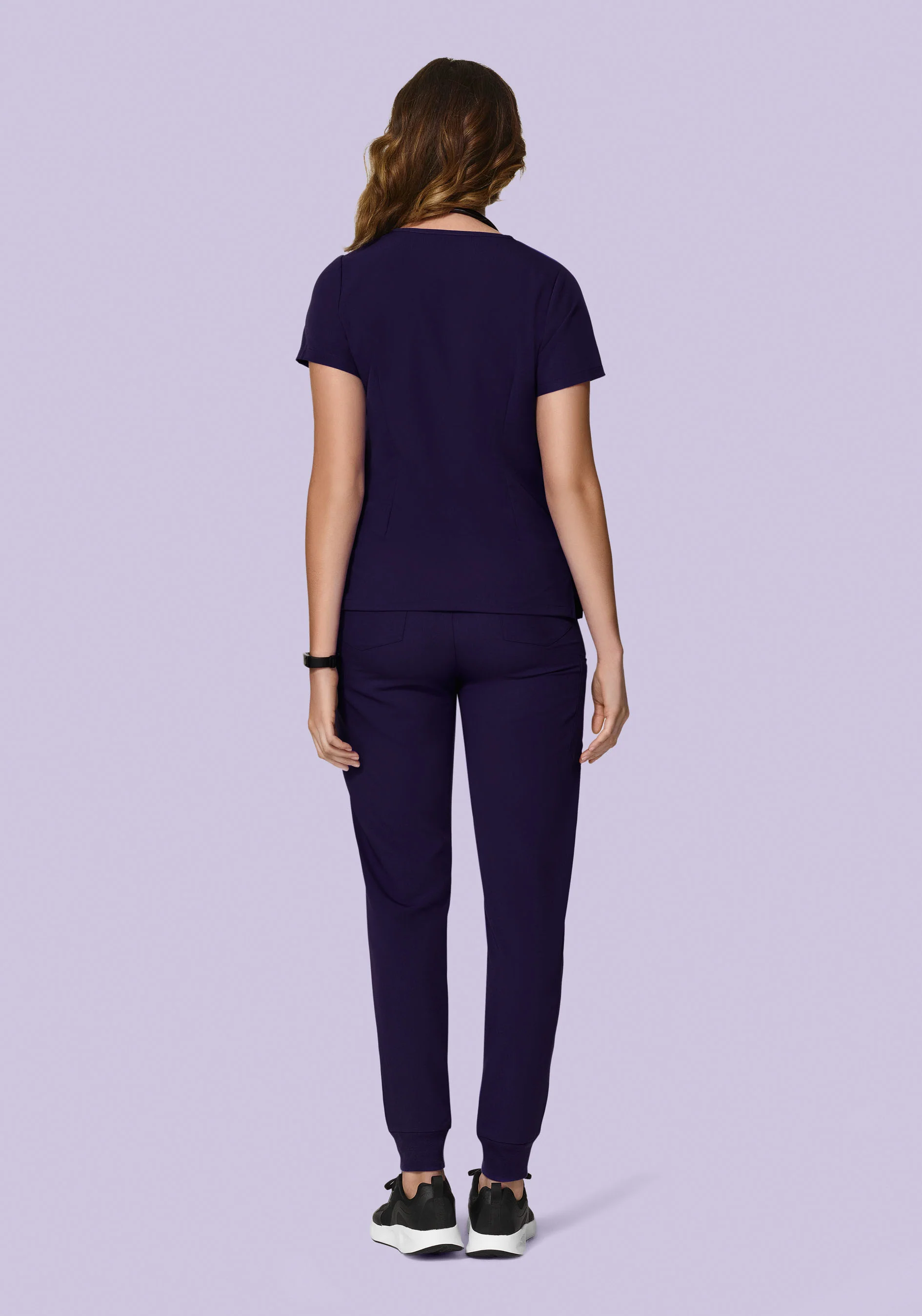 High Waisted Joggers Eggplant - Image 4