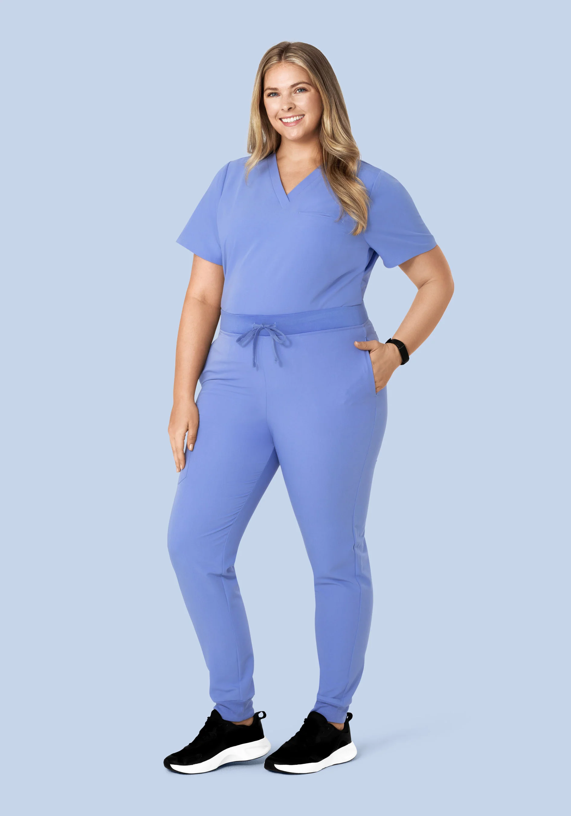 High Waisted Joggers French Blue - Image 7