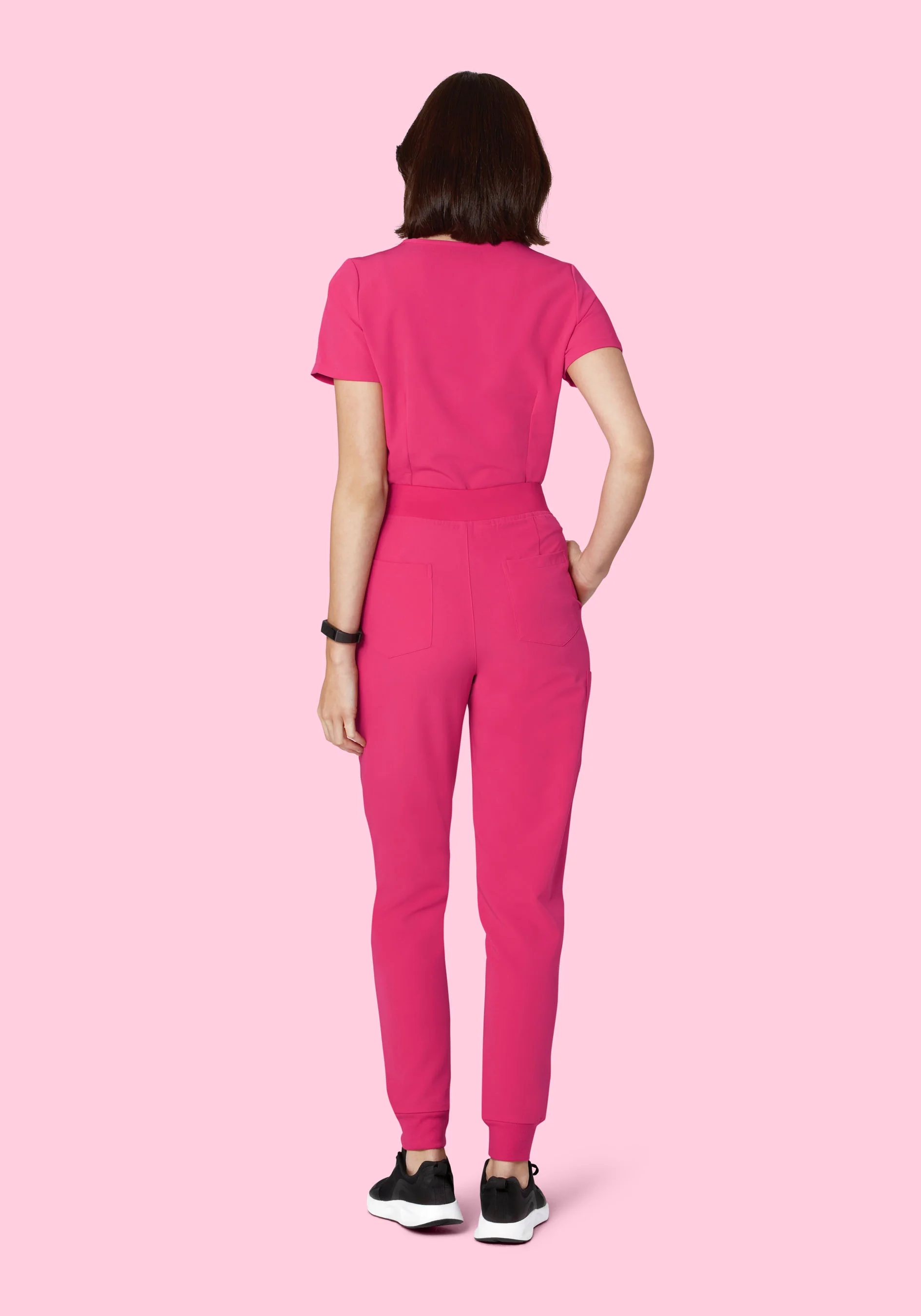 High Waisted Joggers Hot Pink - Image 5