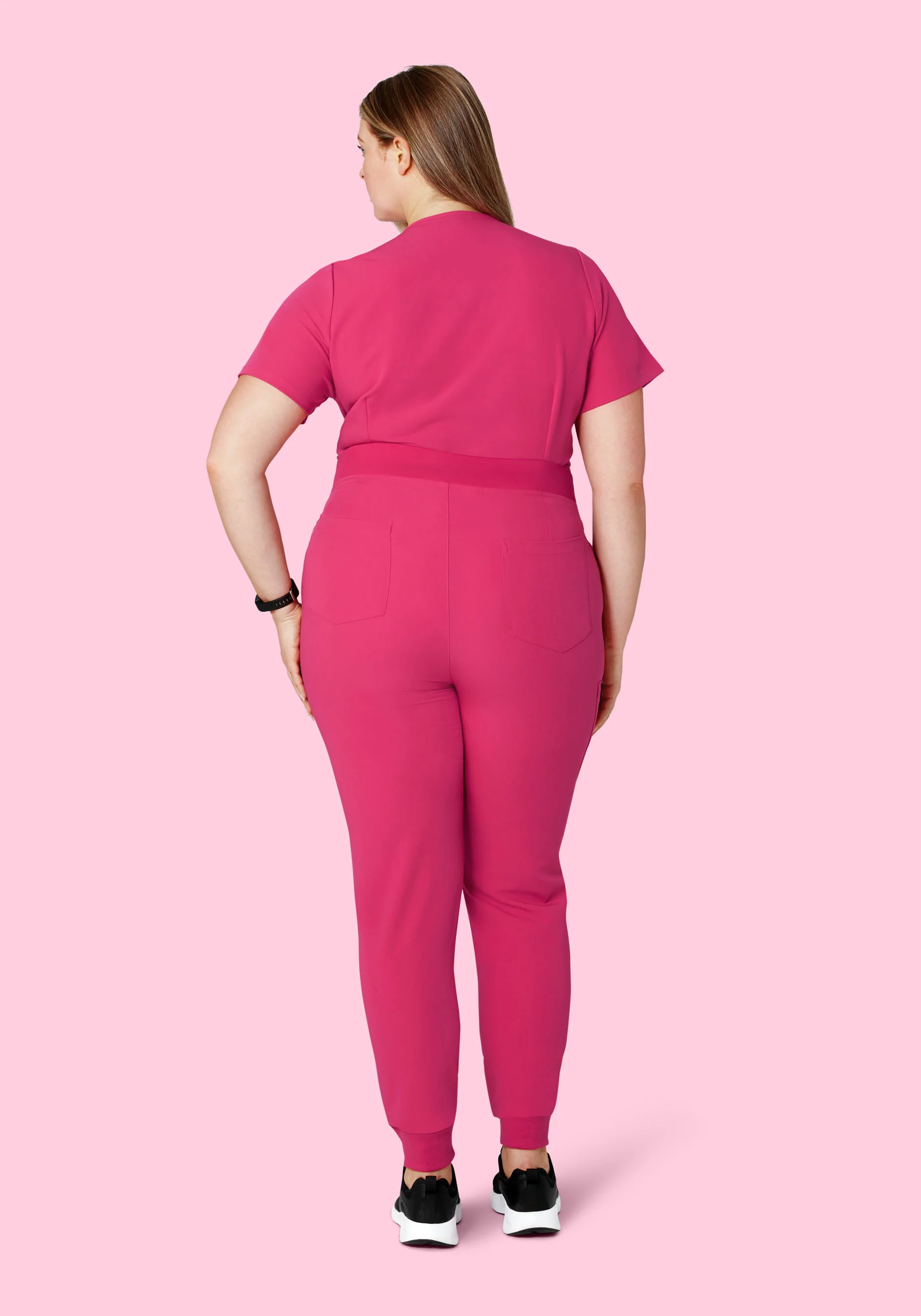 High Waisted Joggers Hot Pink - Image 8