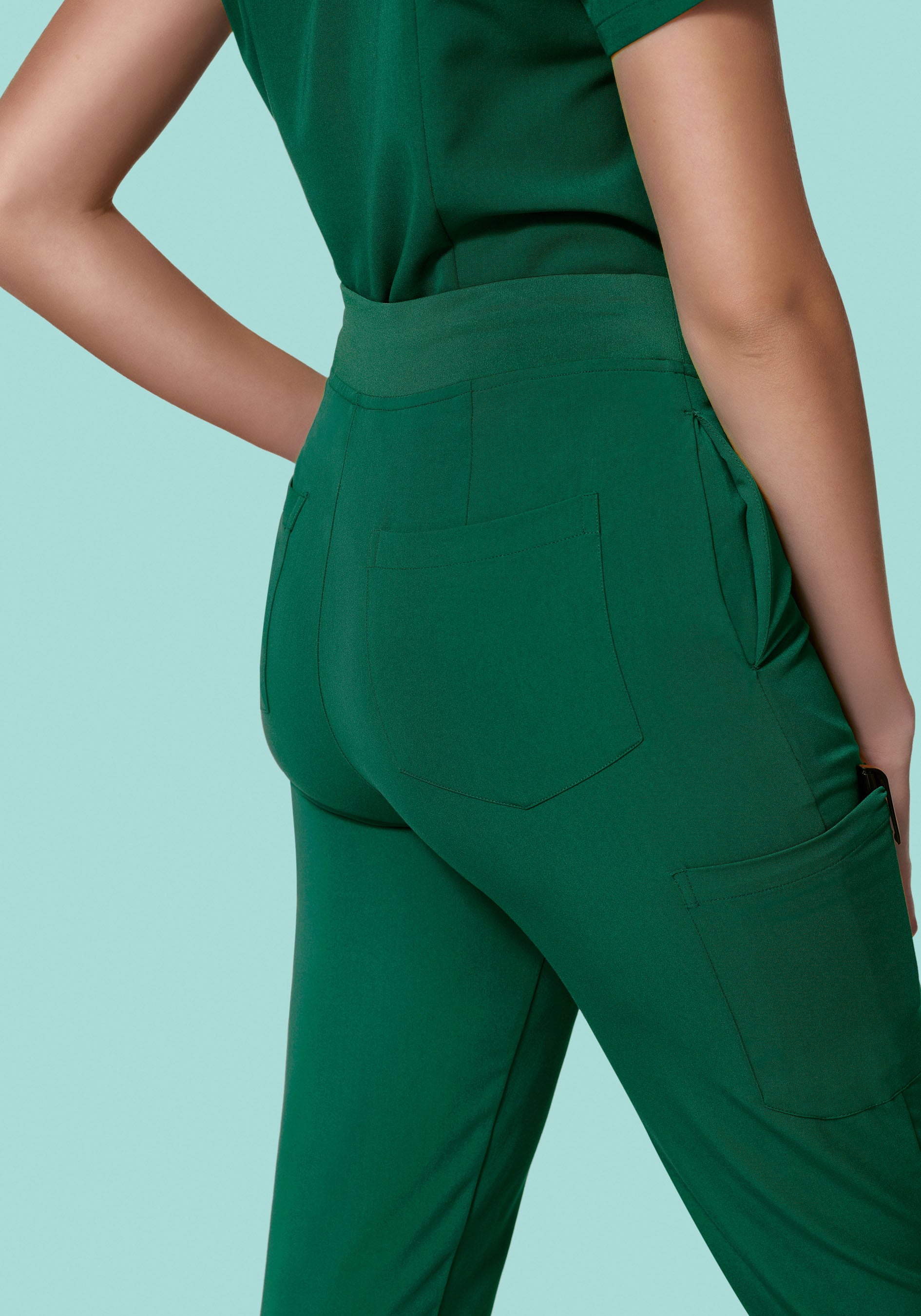 High Waisted Joggers Hunter Green - Image 7