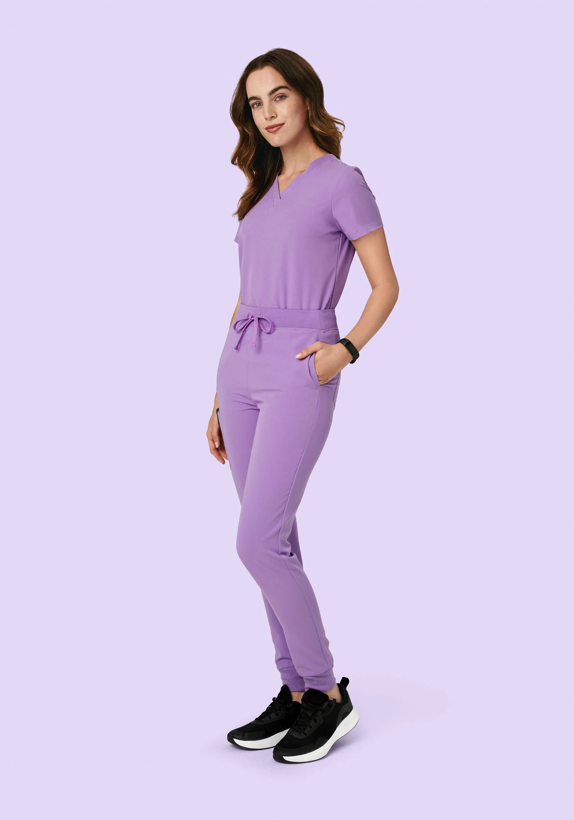 High Waisted Joggers Lavender - Image 2