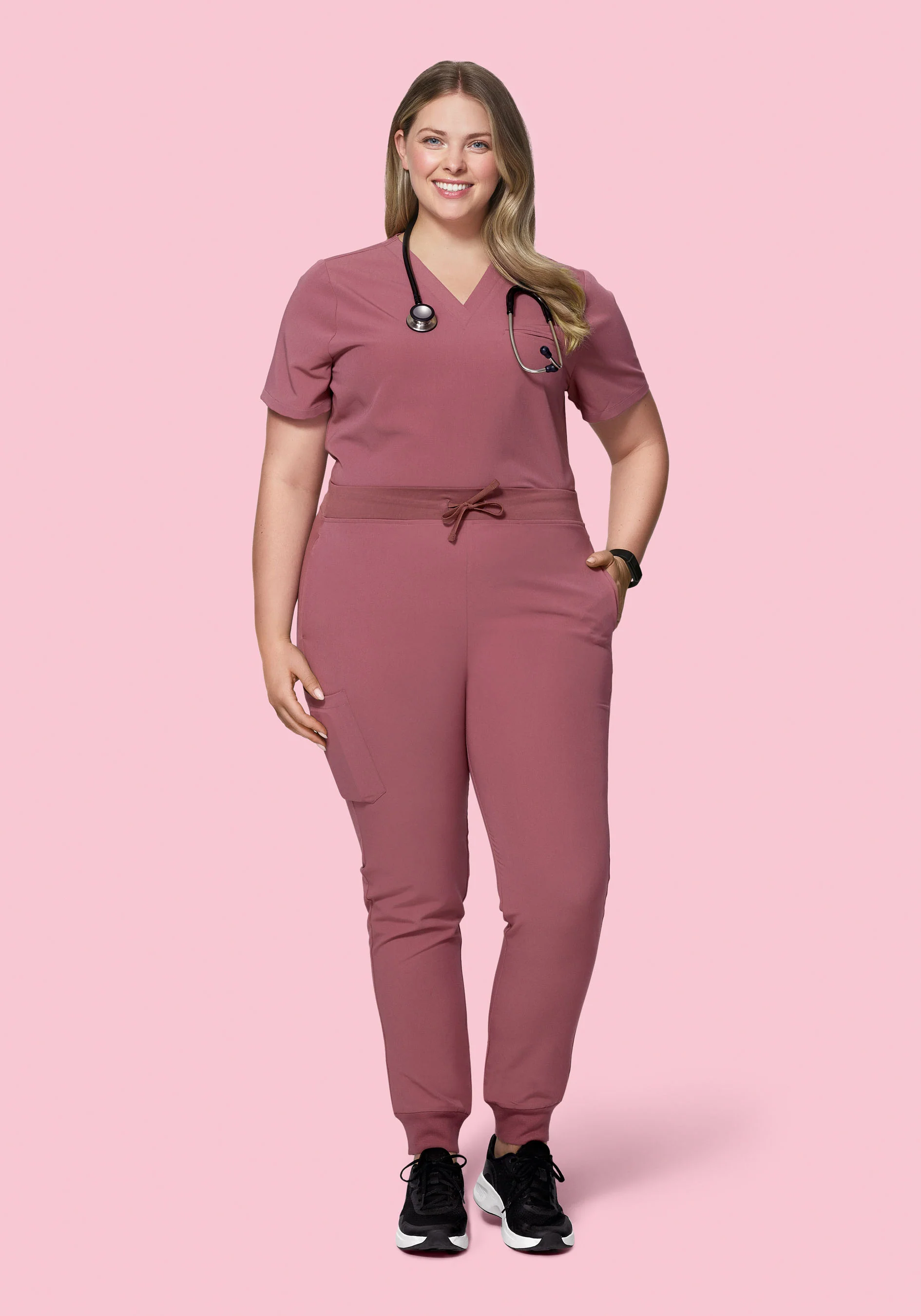 High Waisted Joggers Mauve - Image 5