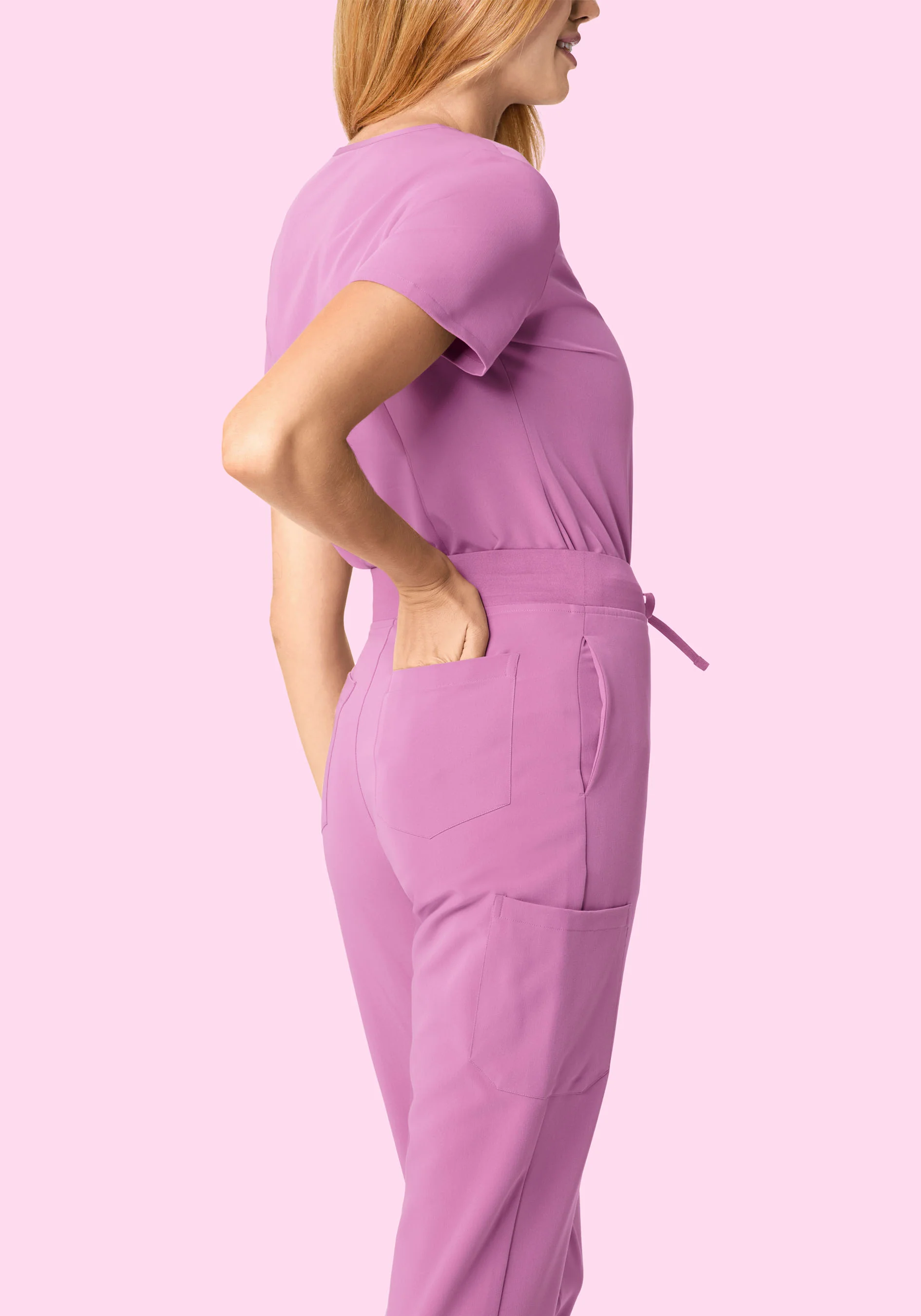 High Waisted Joggers Mulberry - Image 5