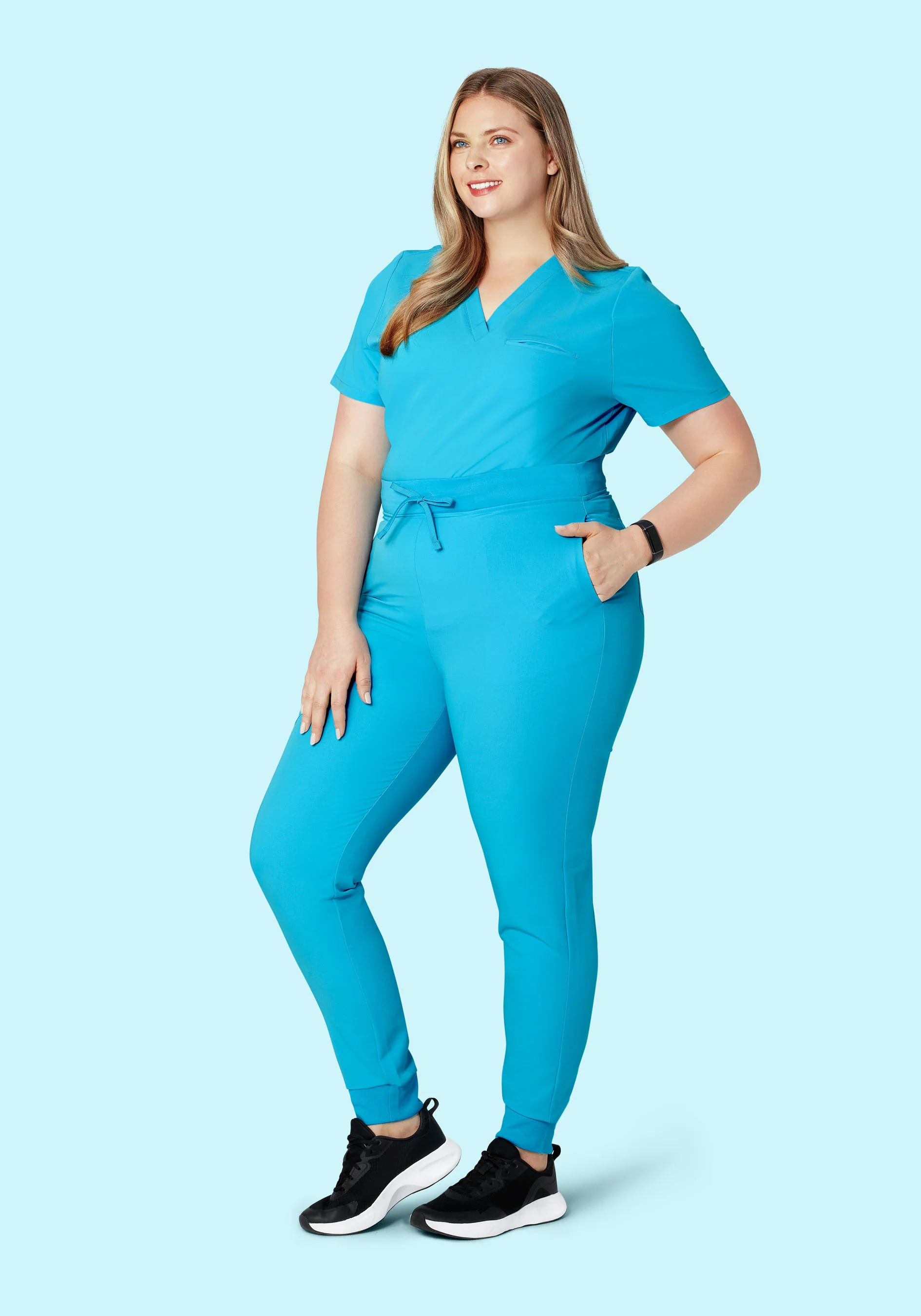 High Waisted Joggers Pacific Blue - Image 6